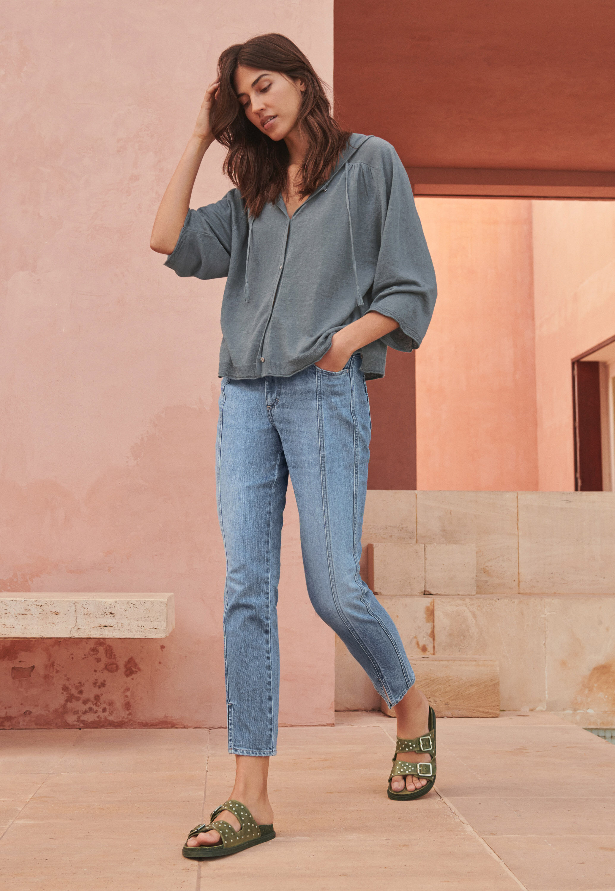 Gerade Jeans in gek&uuml;rzter L&auml;nge