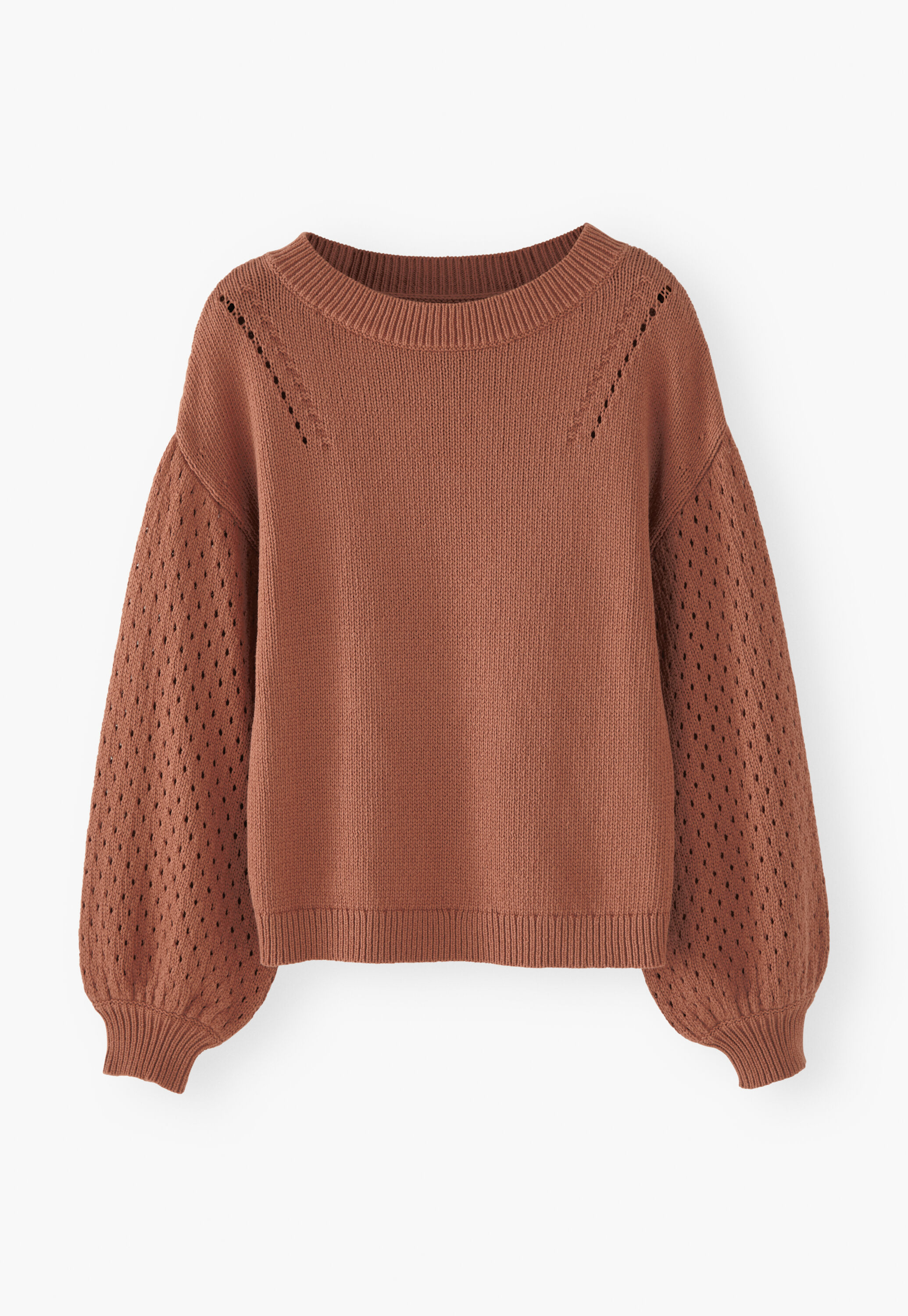 Pullover mit Pointelle-&Auml;rmeln
