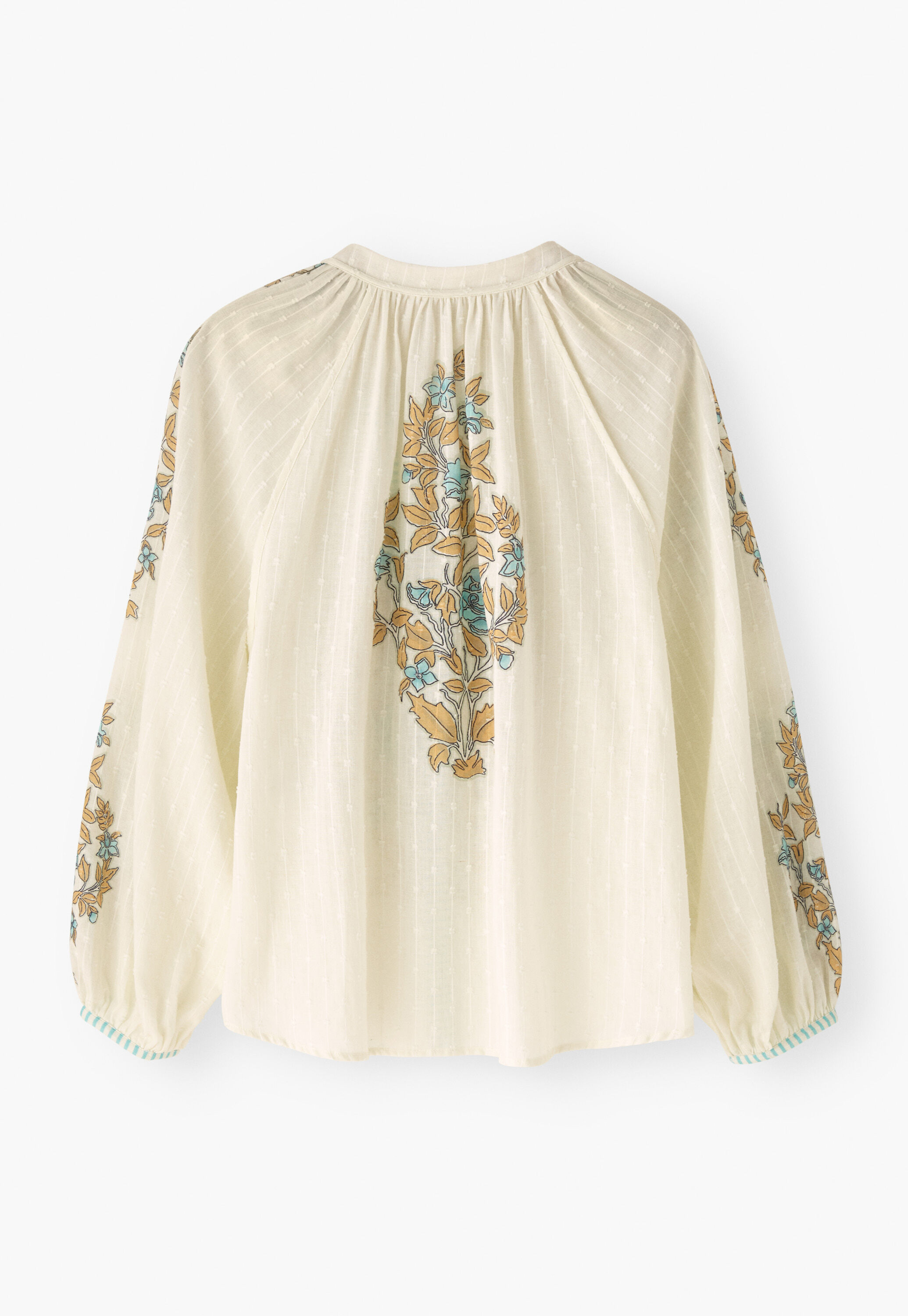 Bedruckte Bluse mit geschlitztem Ausschnitt