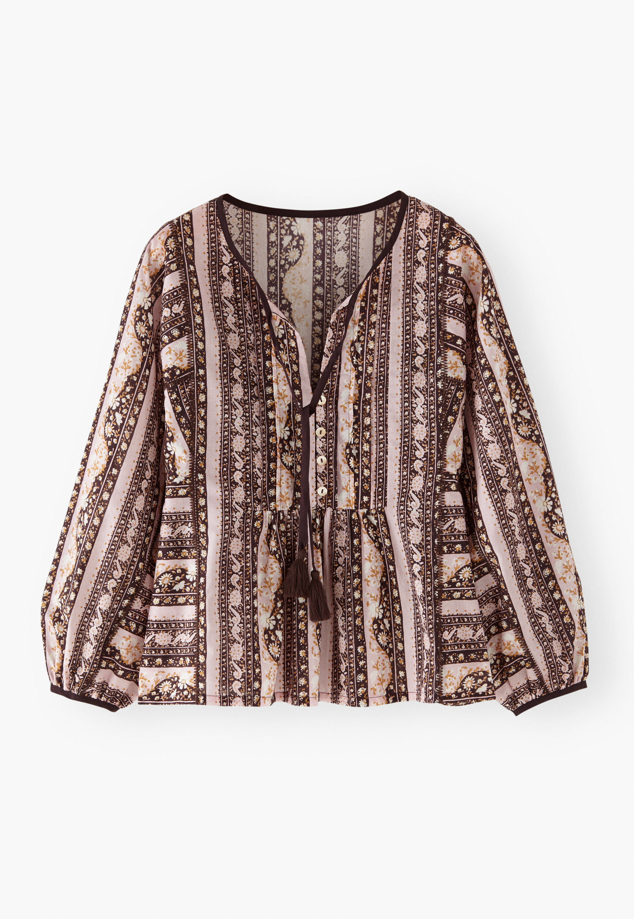 Bedruckte Bluse mit Raffungen