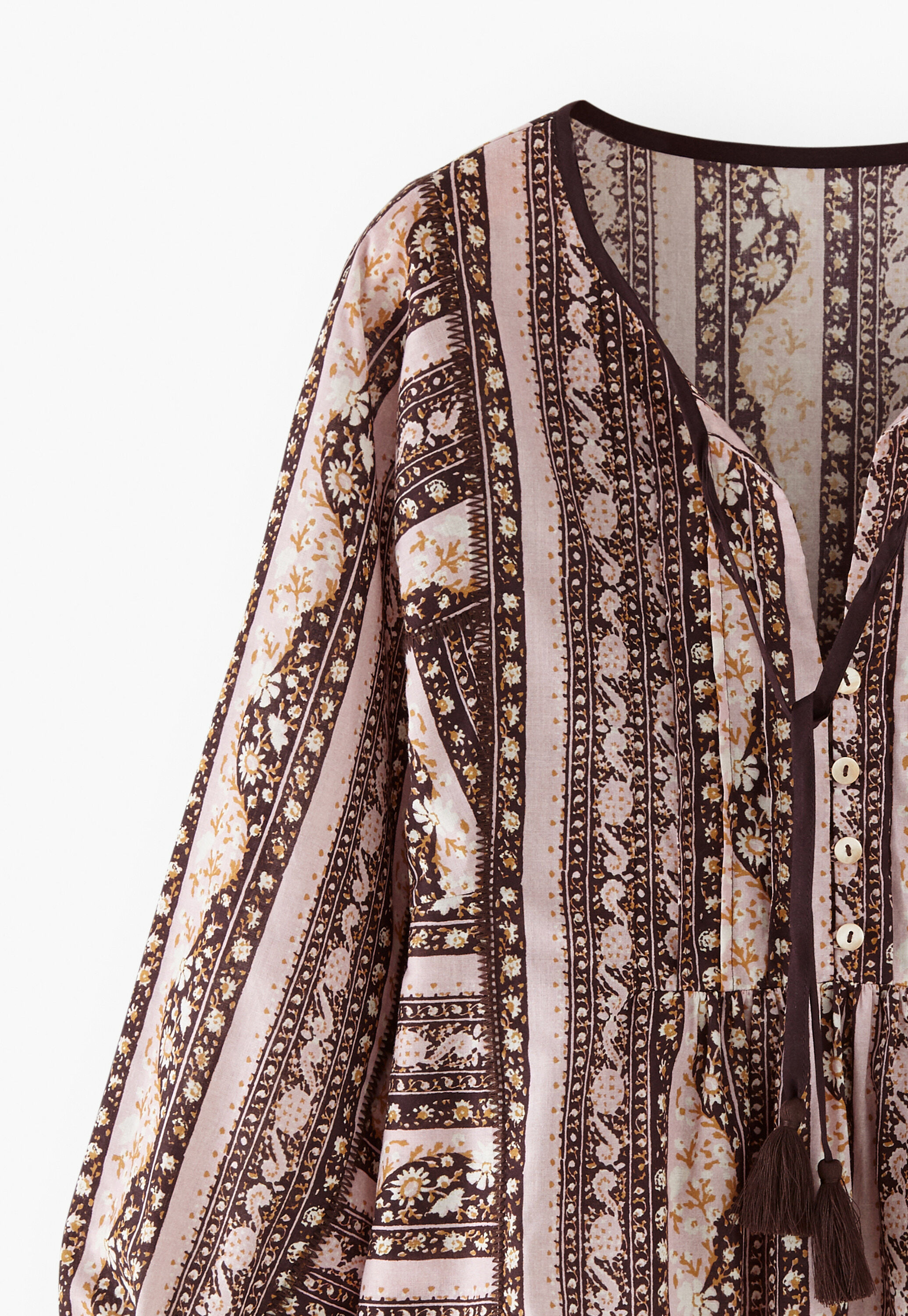 Bedruckte Bluse mit Raffungen