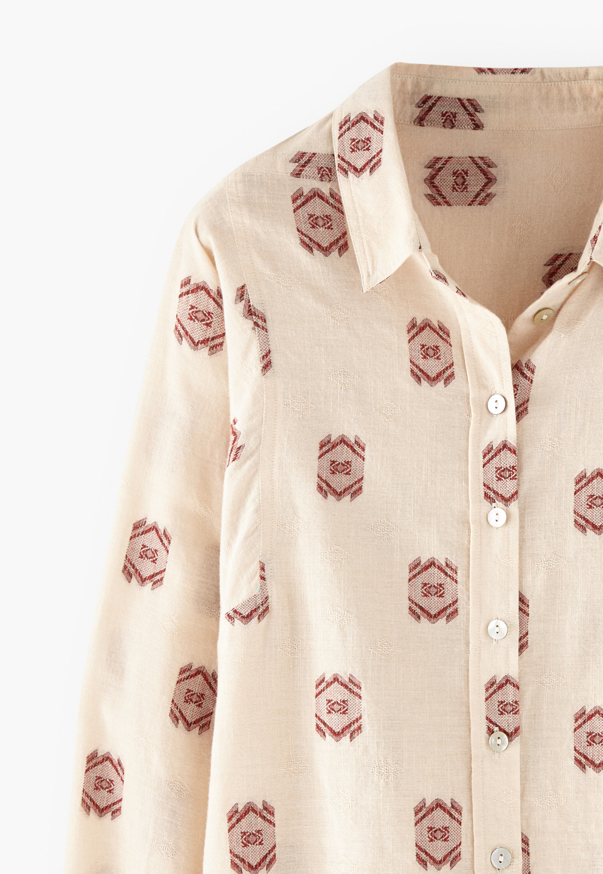 Bluse aus geklipptem Jacquard