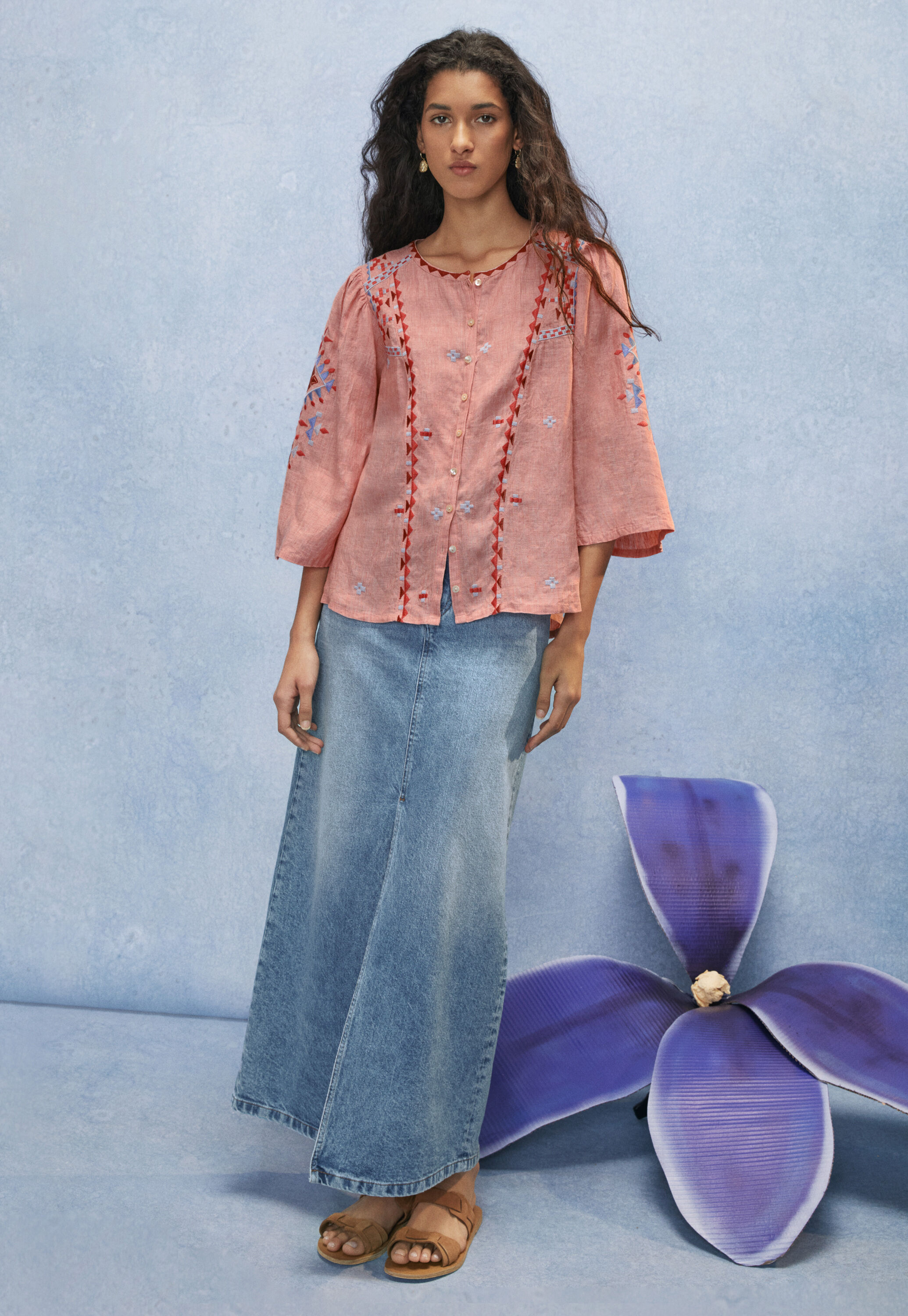 Bestickte Bluse