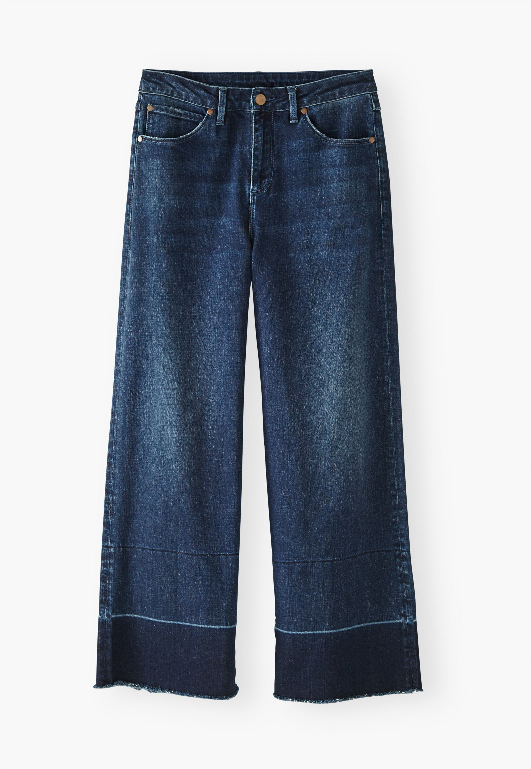 Ausgestellte Jeans mit weitem Bein
