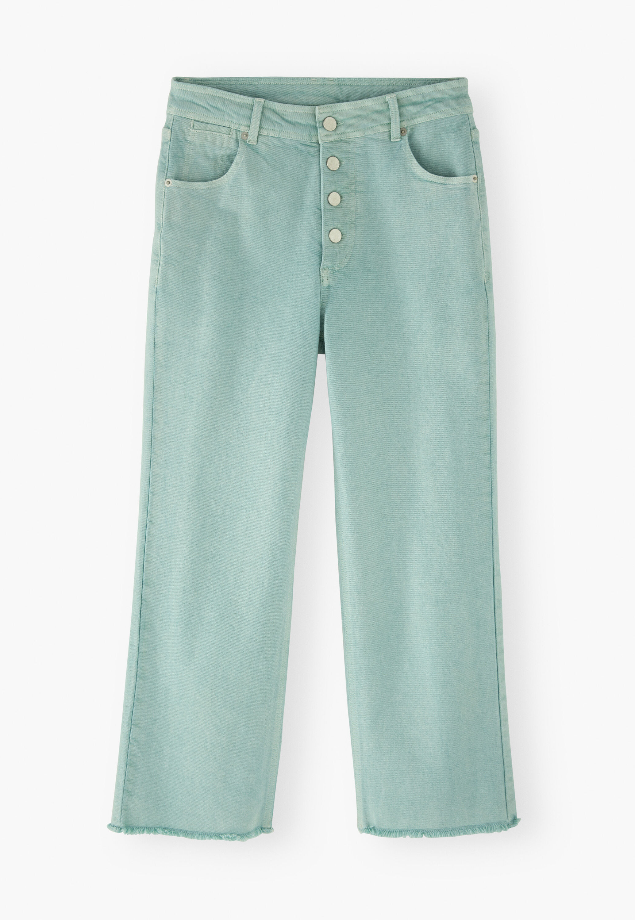 Jeans mit geradem Bein und ausgelassenem Saum