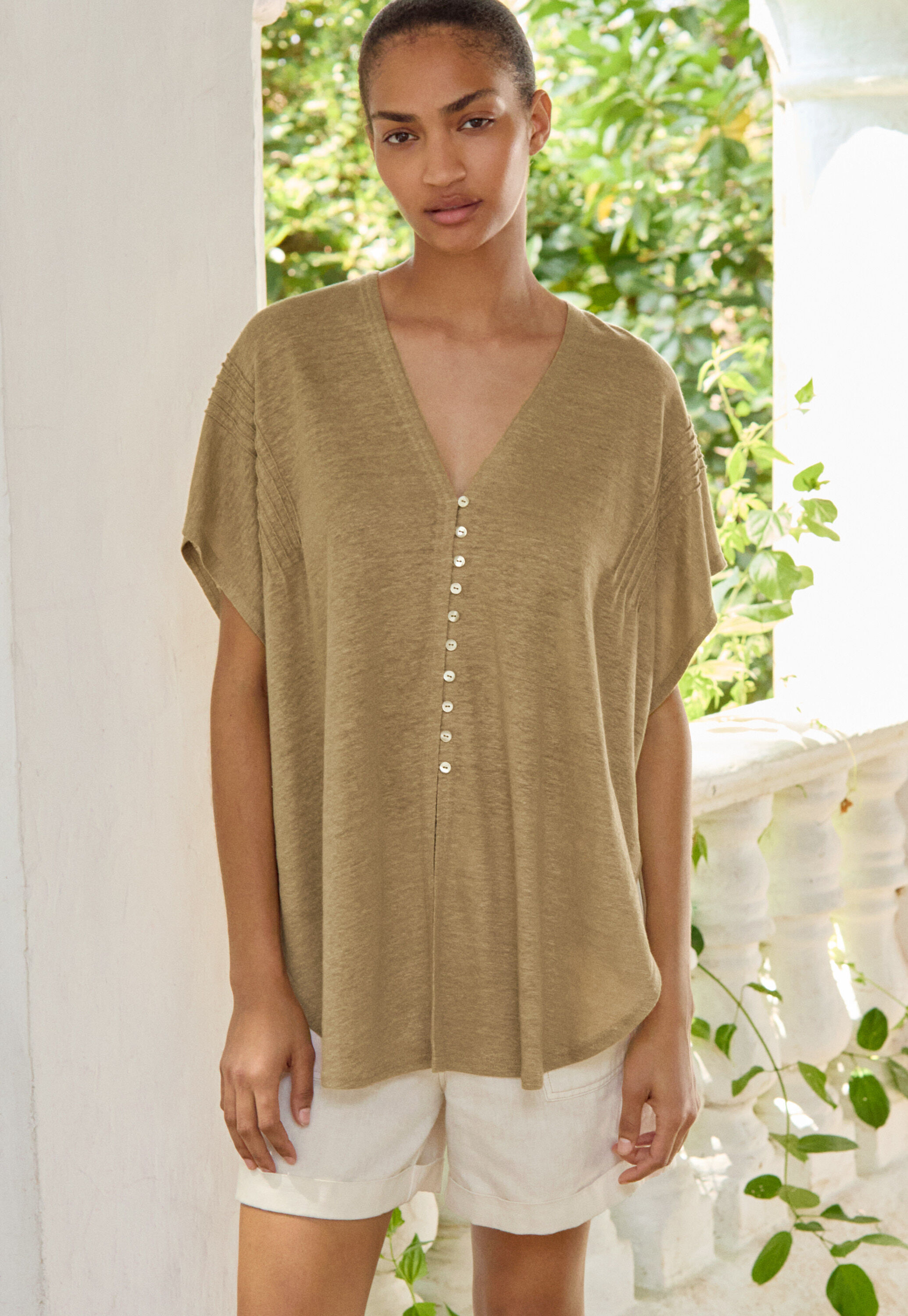 Kaftan-Cardigan mit Biesen