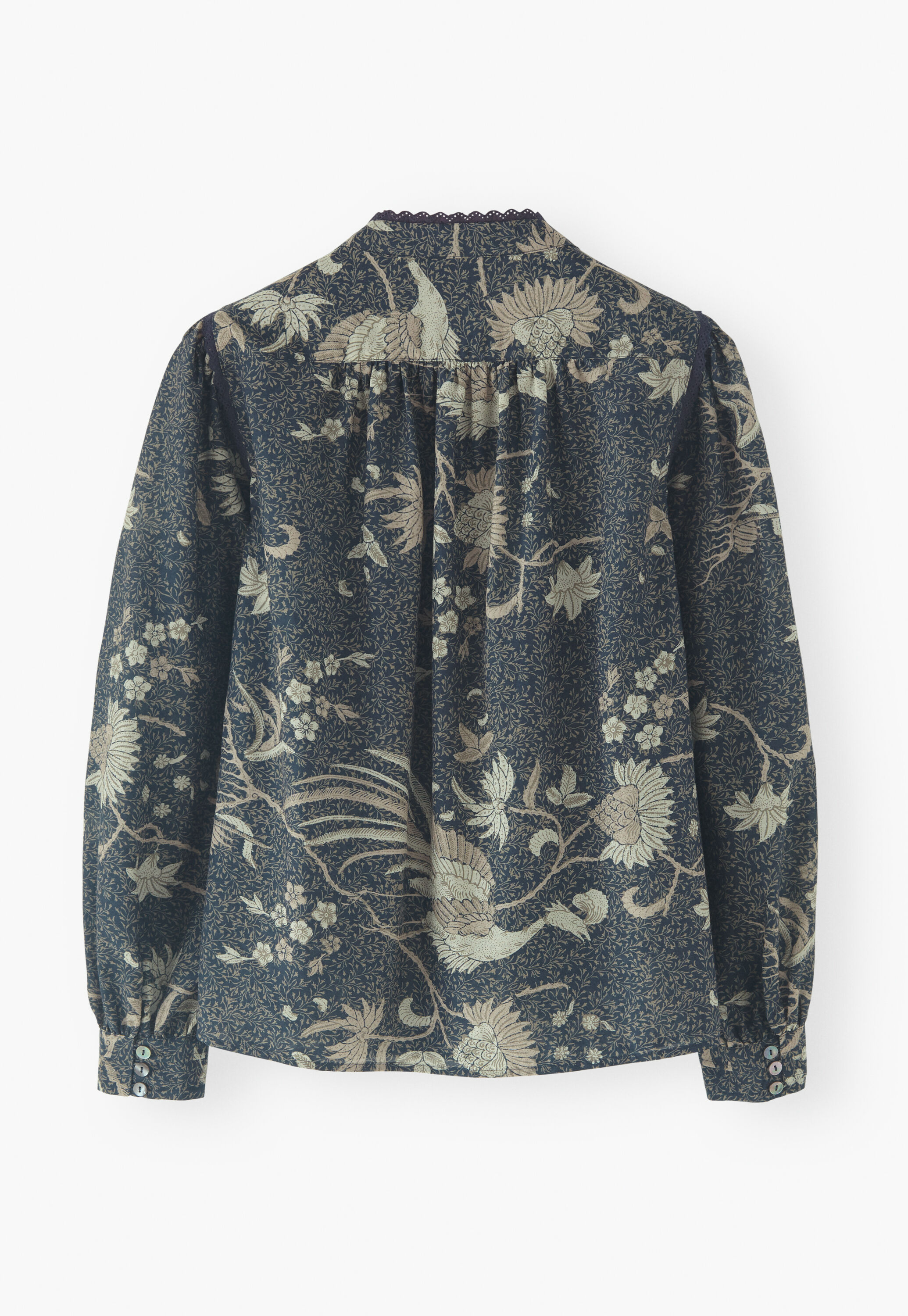 Bedruckte Bluse mit Falten