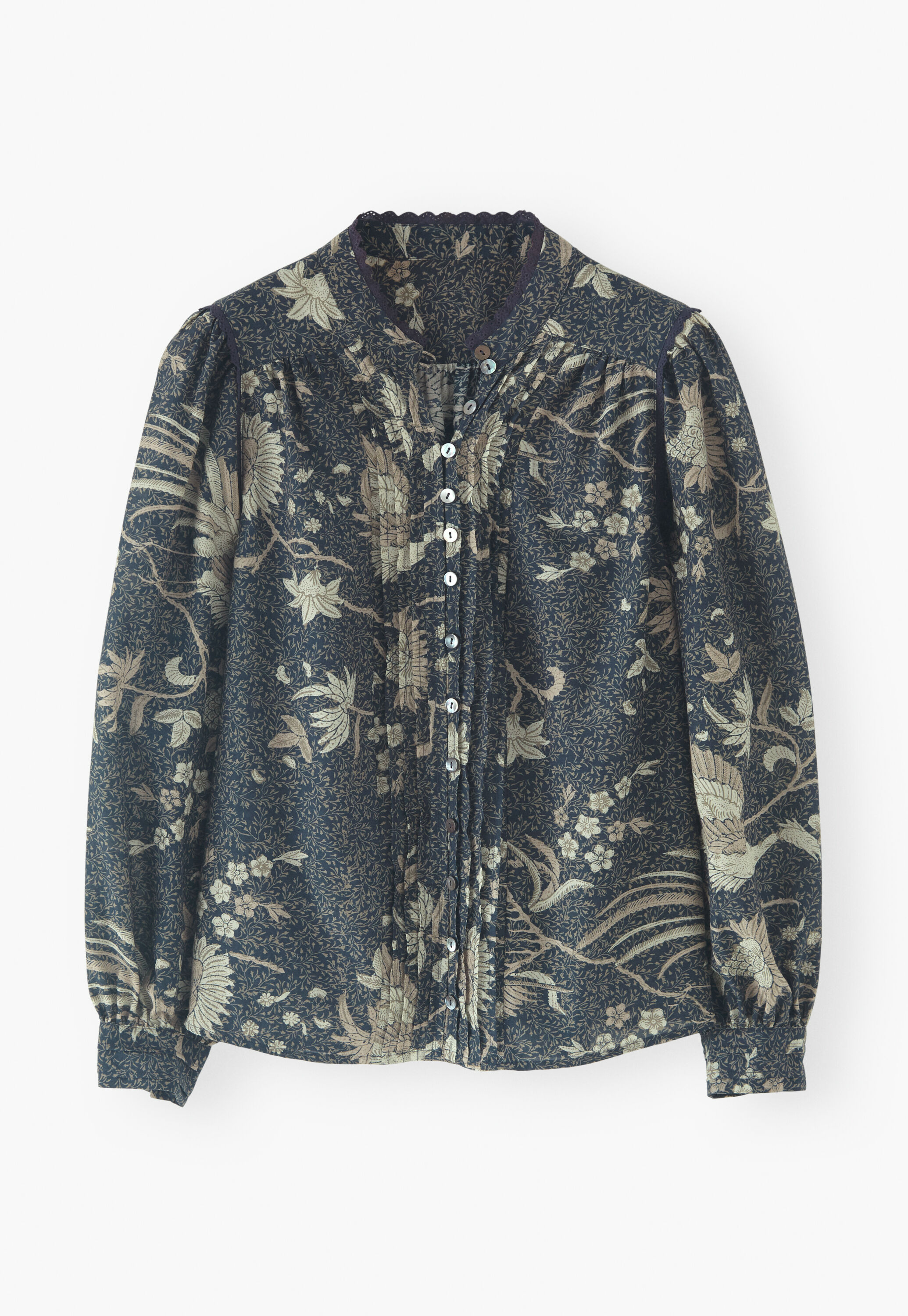 Bedruckte Bluse mit Falten