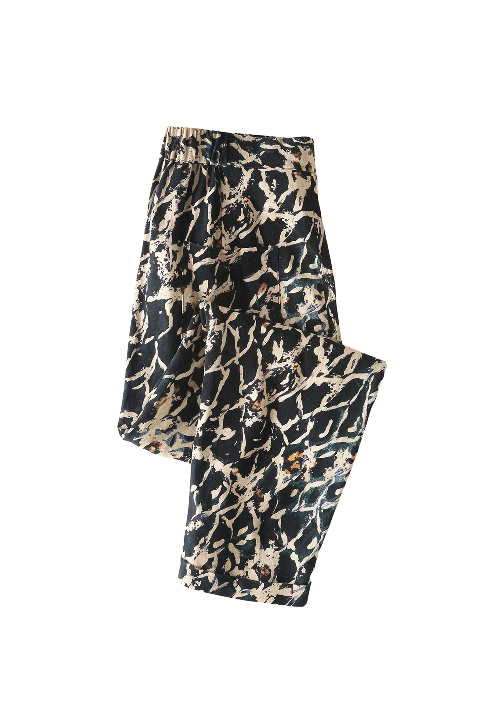 Schmal zulaufende Hose mit Print