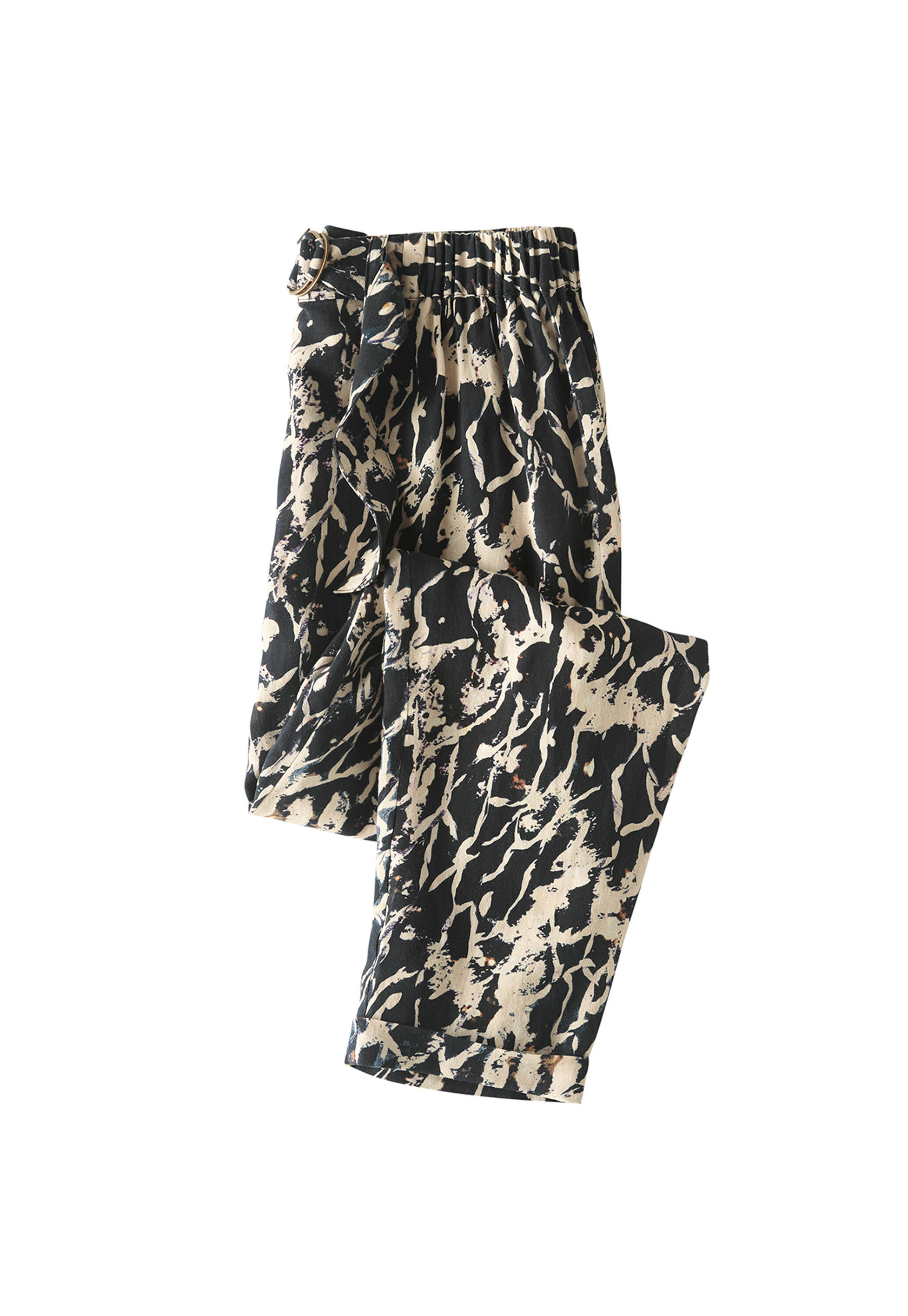 Schmal zulaufende Hose mit Print