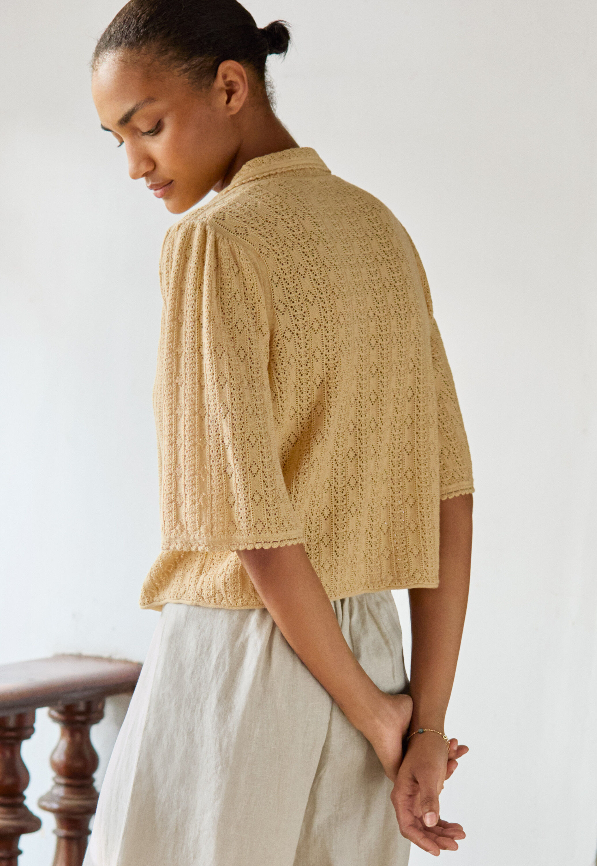 Pointelle-Bluse