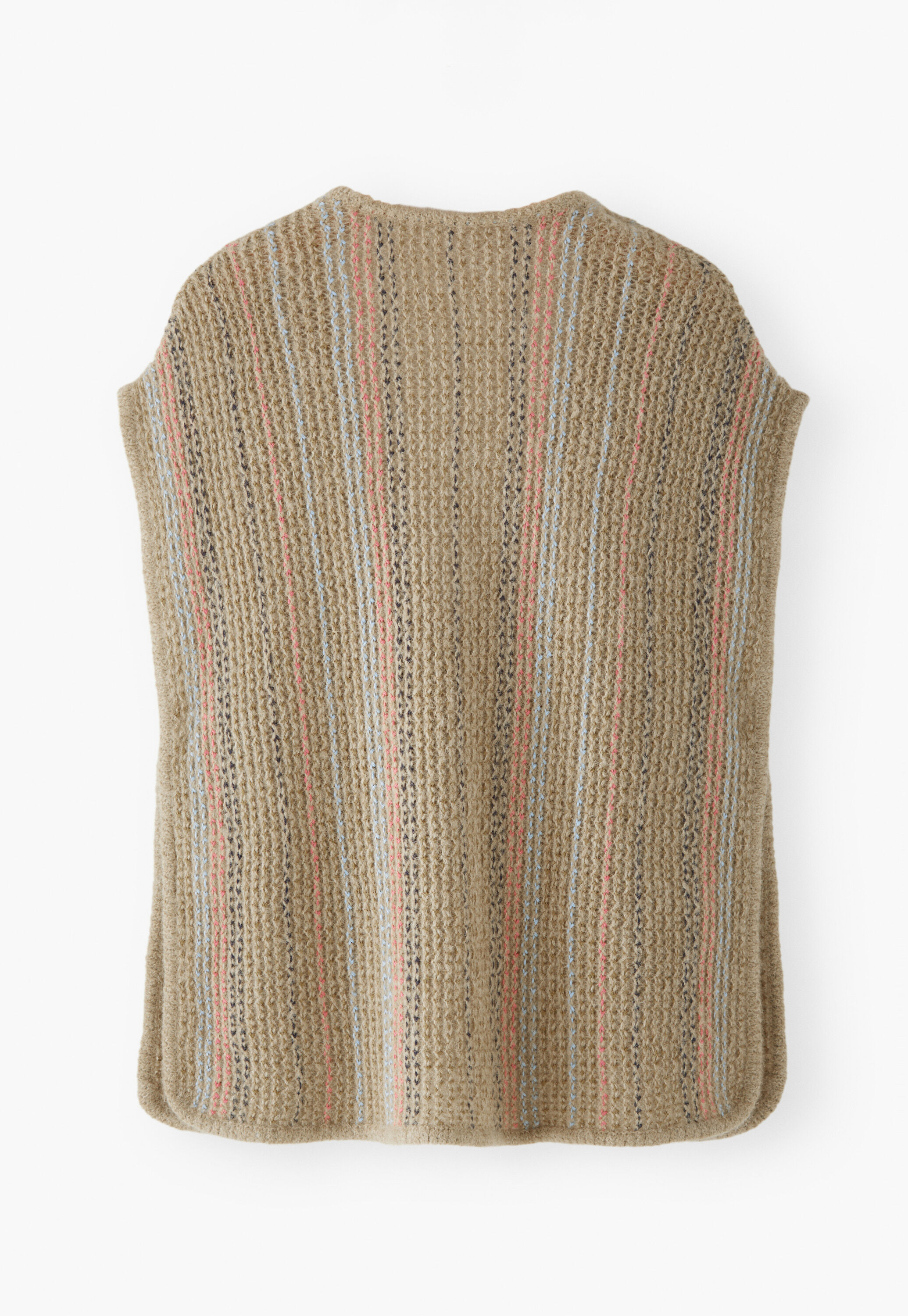 Poncho mit Strickstreifen