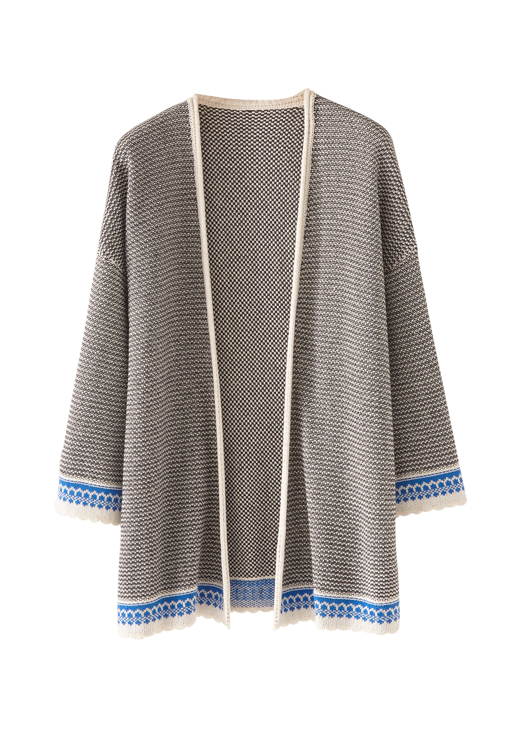 Baumwoll-Cardigan mit eingestrickten Details