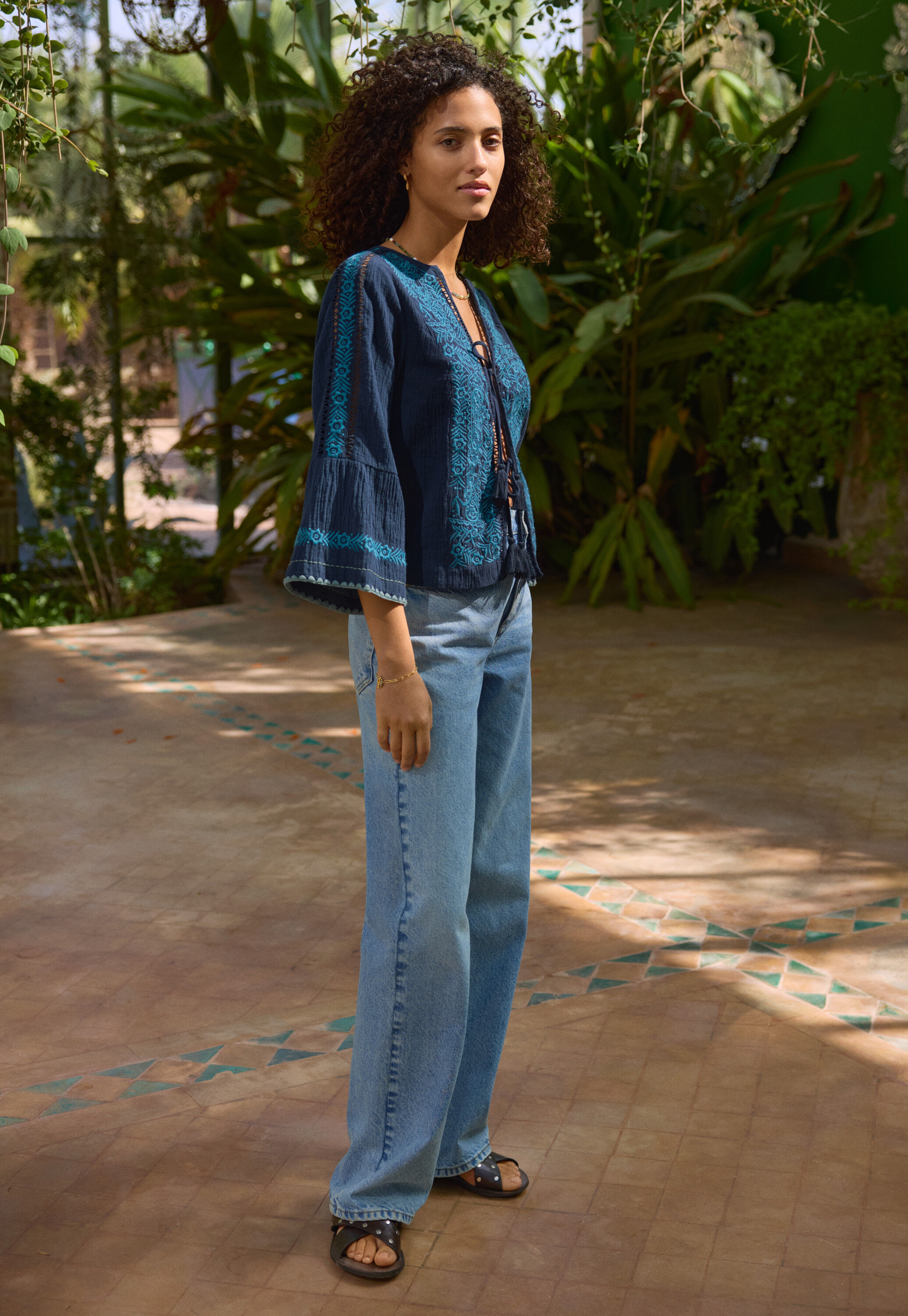 Bluse mit Bindeband