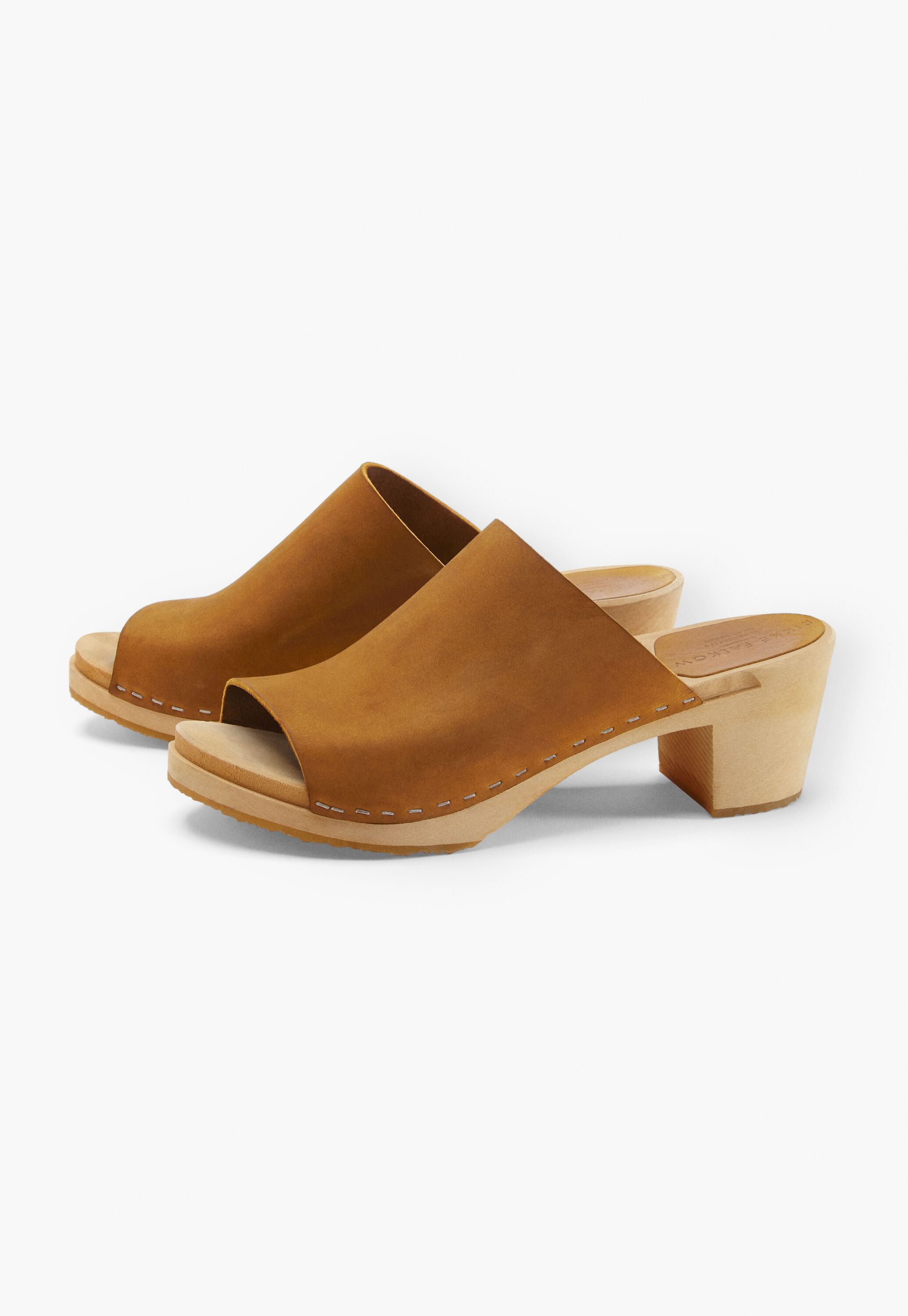 Leder-Clogs mit offener Zehenpartie