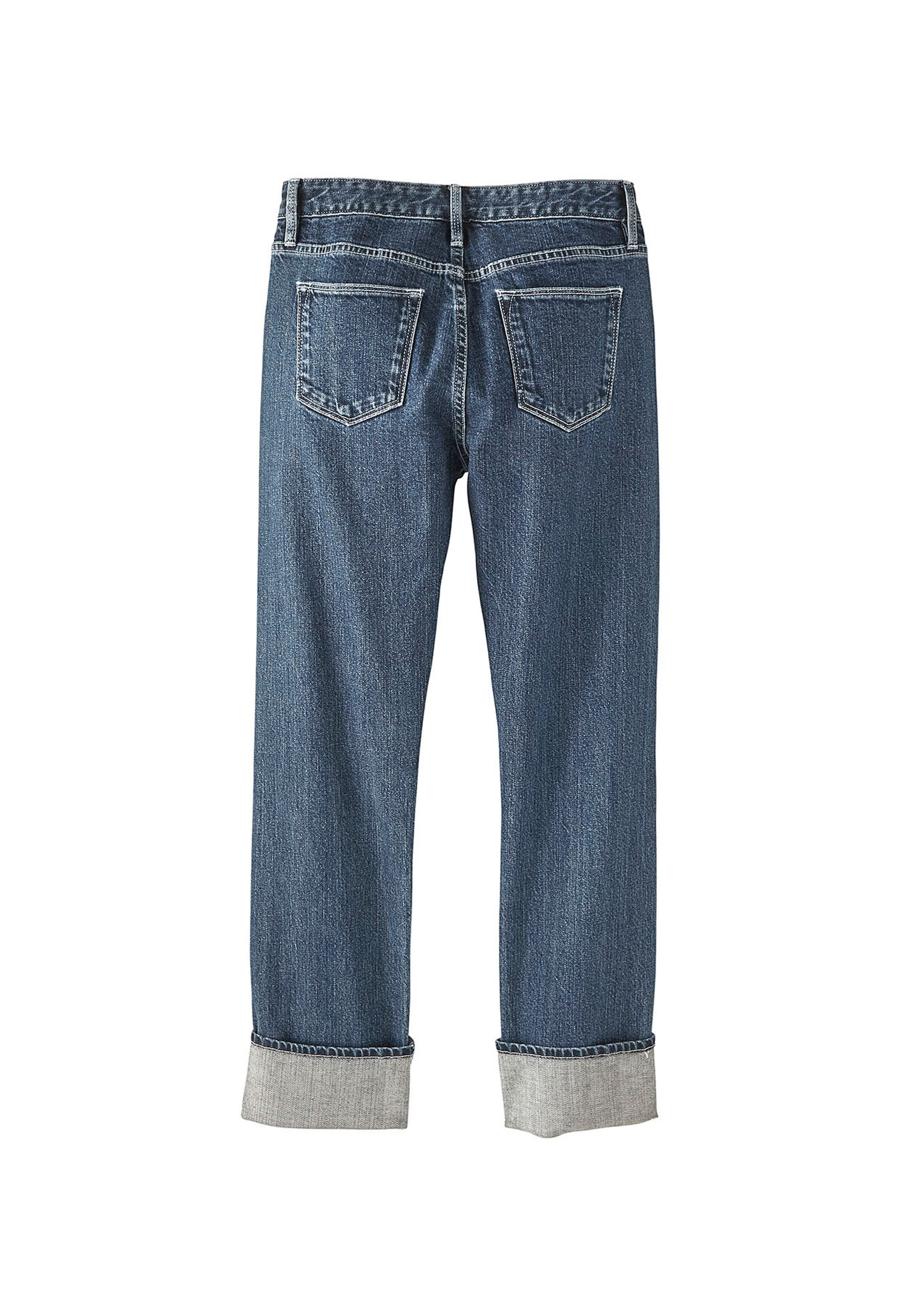 Selvedge-Jeans mit breitem Saum und mittlerer Waschung