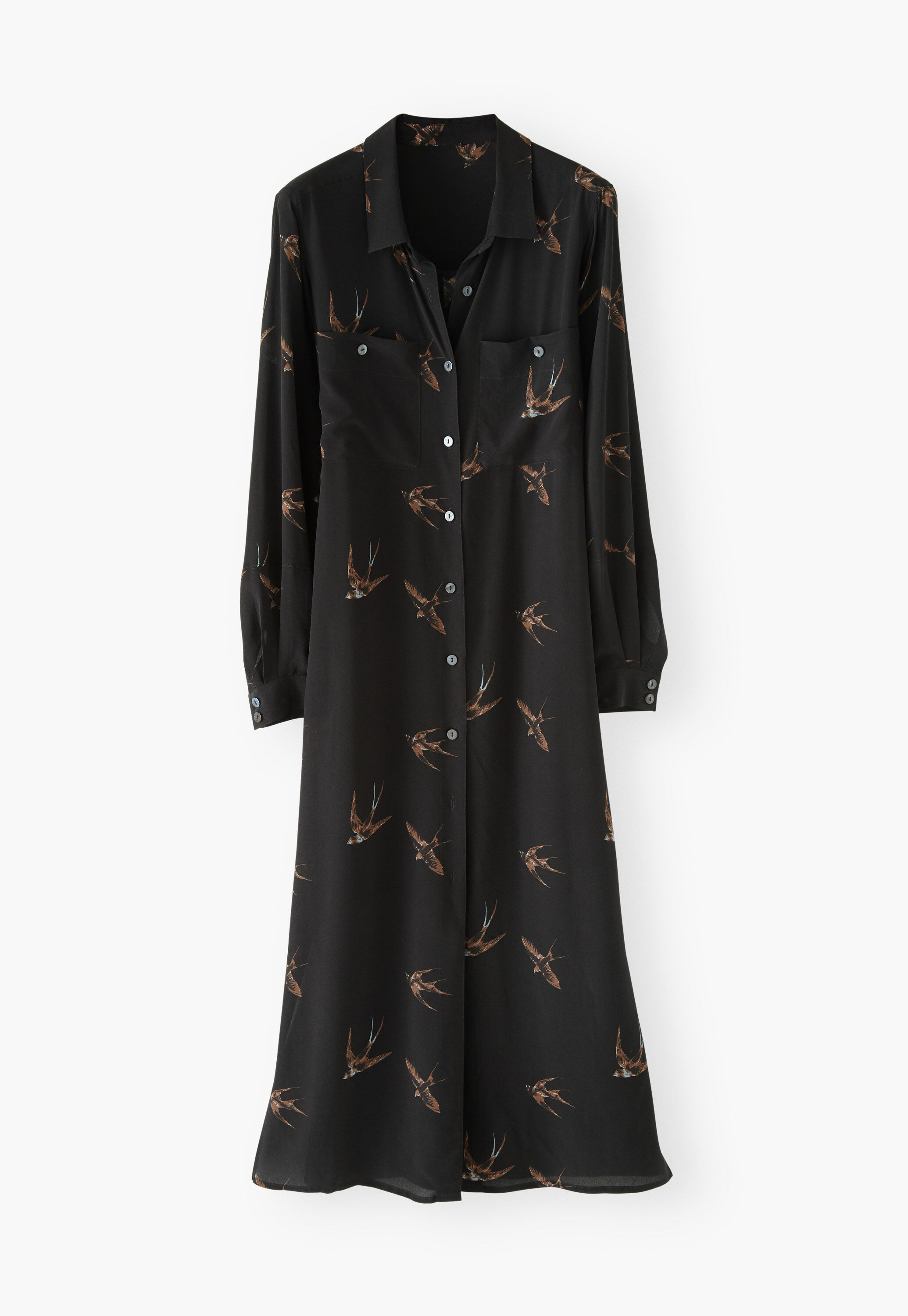 Kleid mit Schwalben-Print