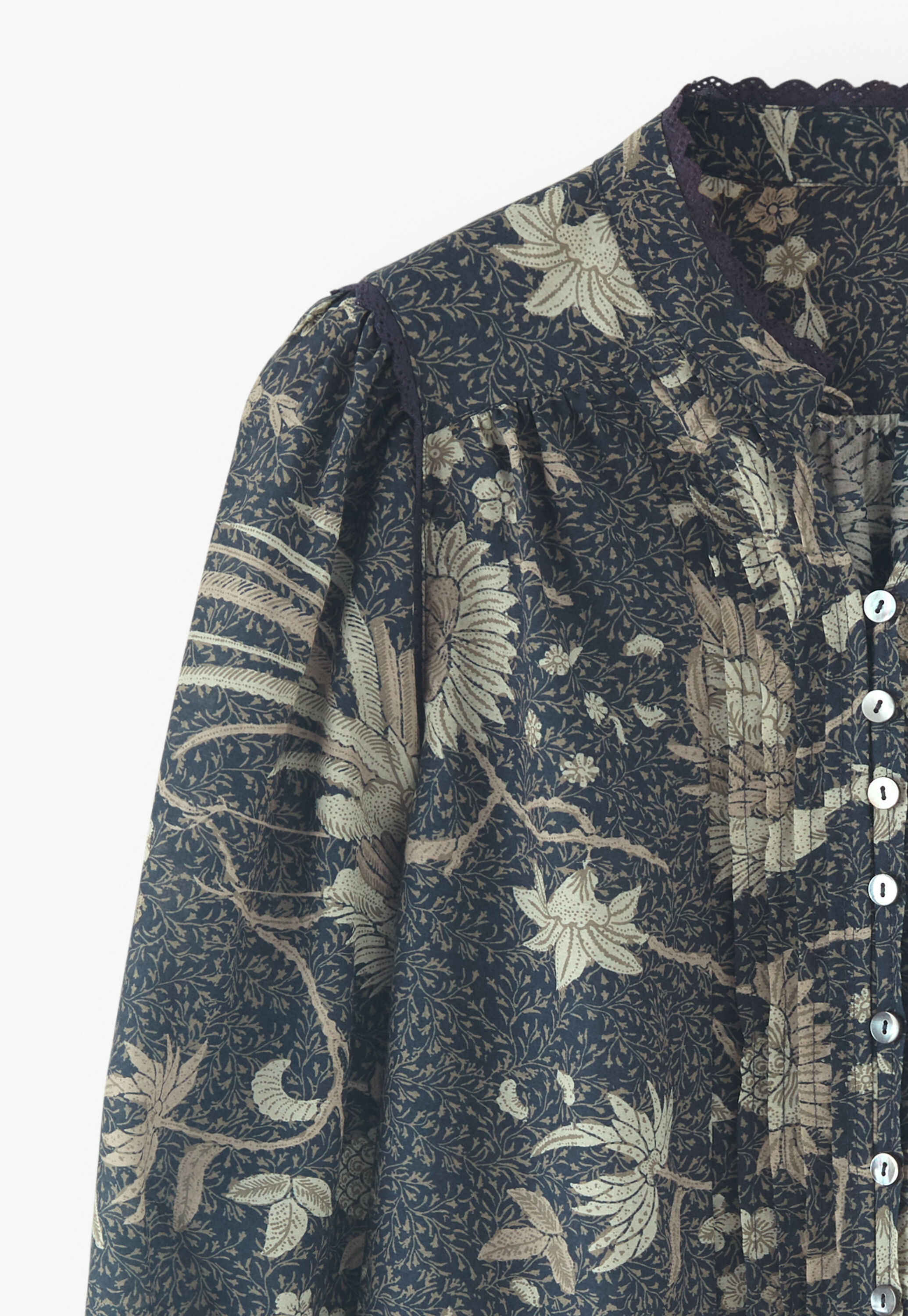Bedruckte Bluse mit Falten