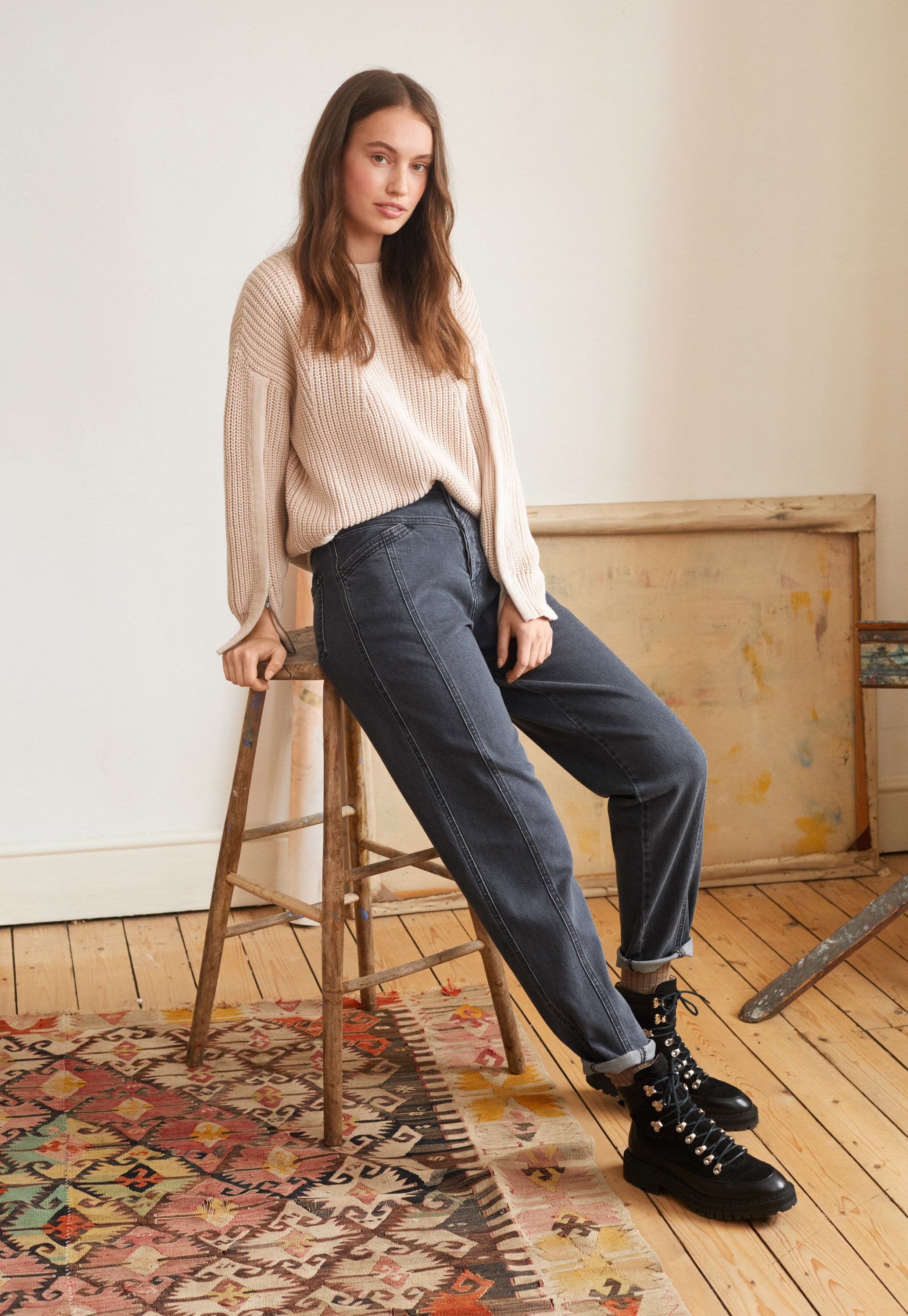 Gerippter Pullover