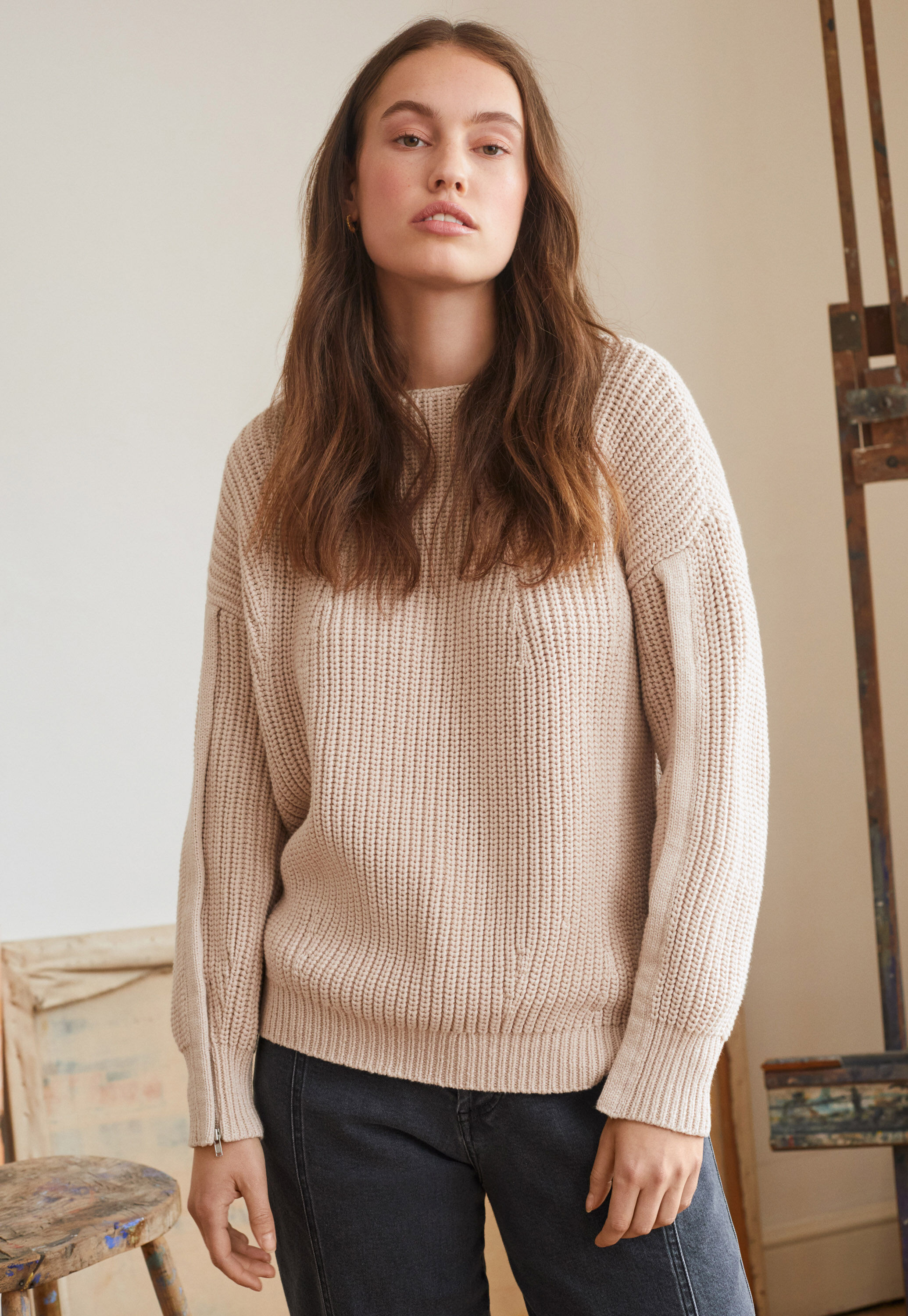 Gerippter Pullover
