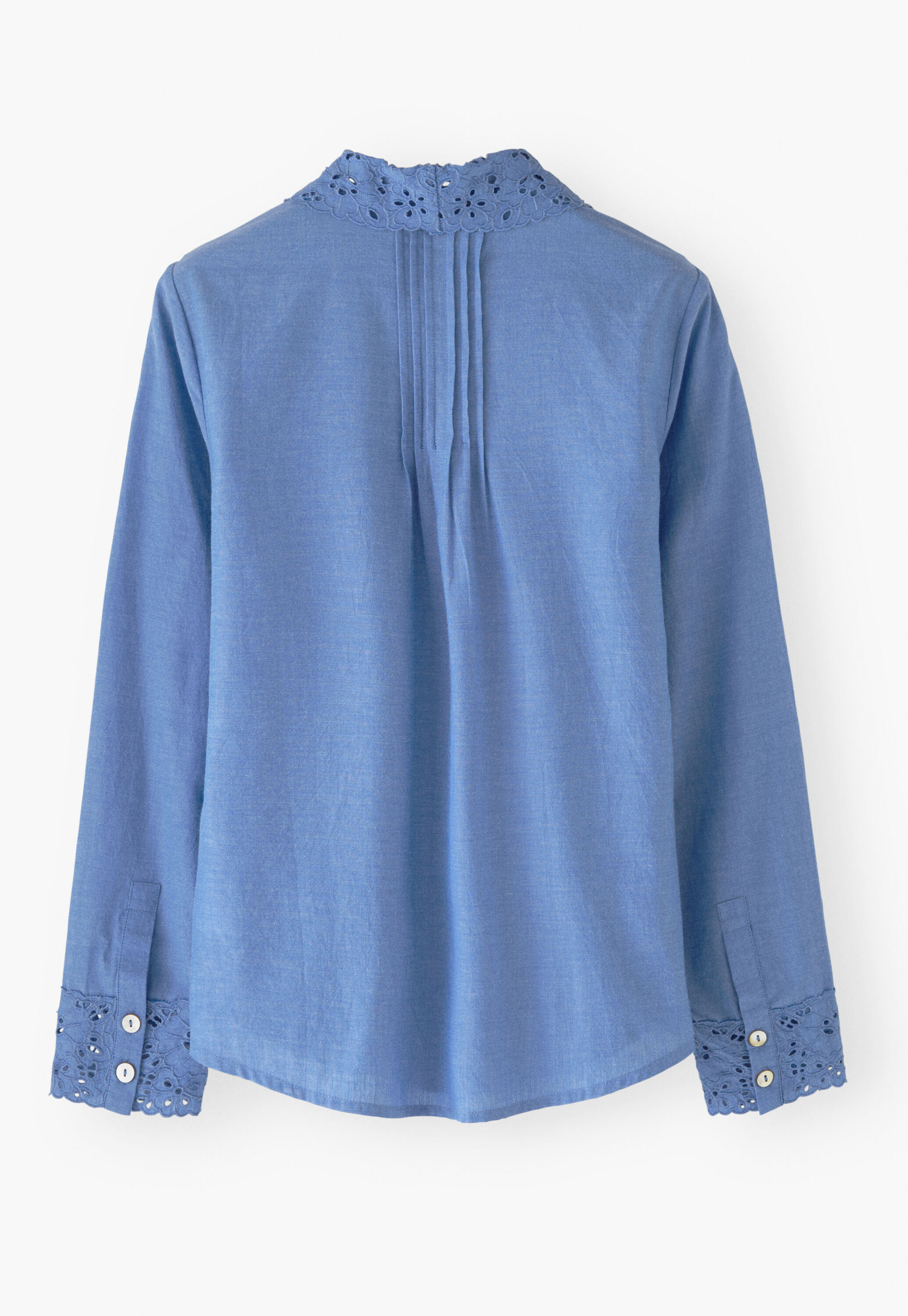 Chambray-Bluse mit Falten