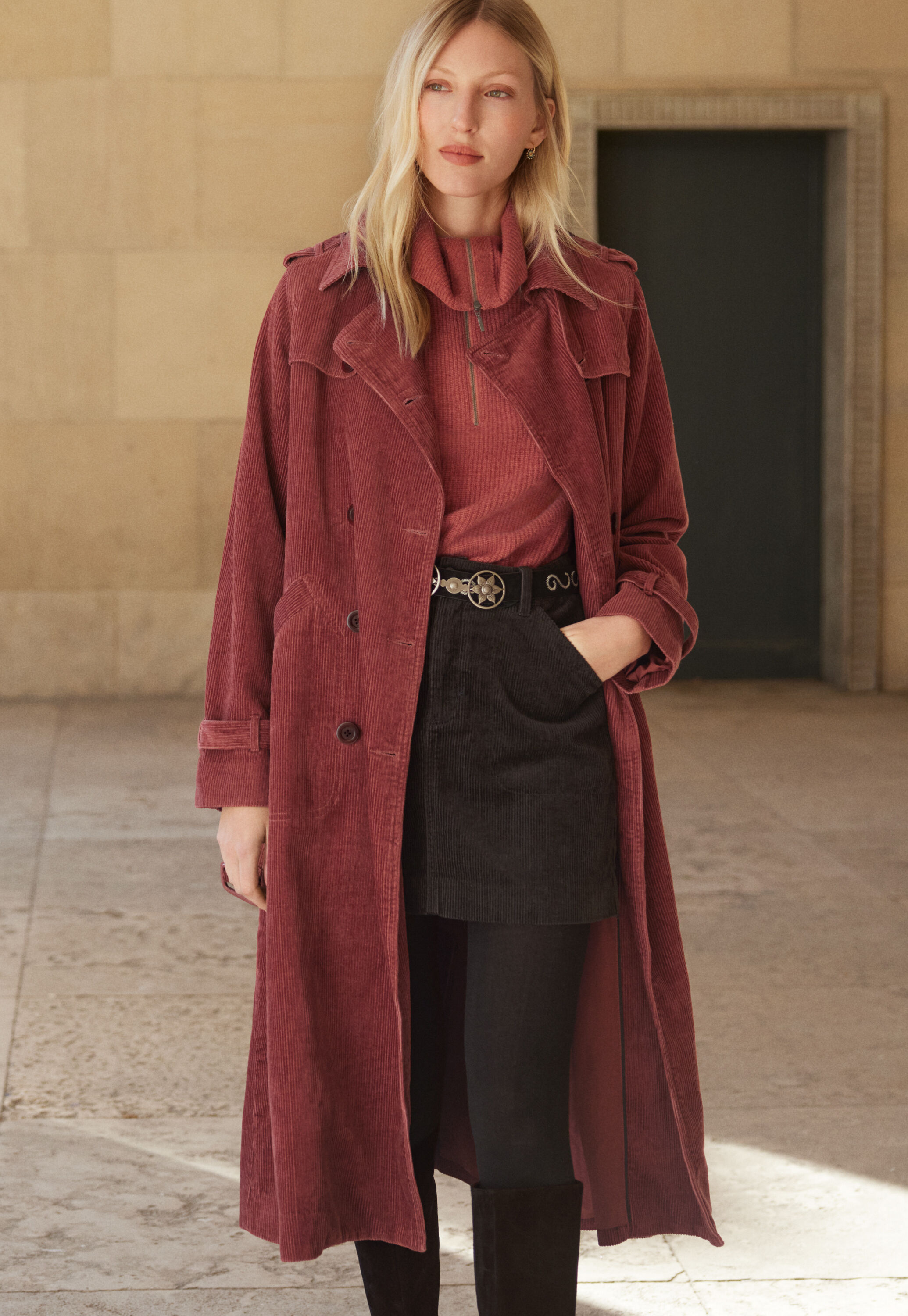 Trenchcoat aus Cord