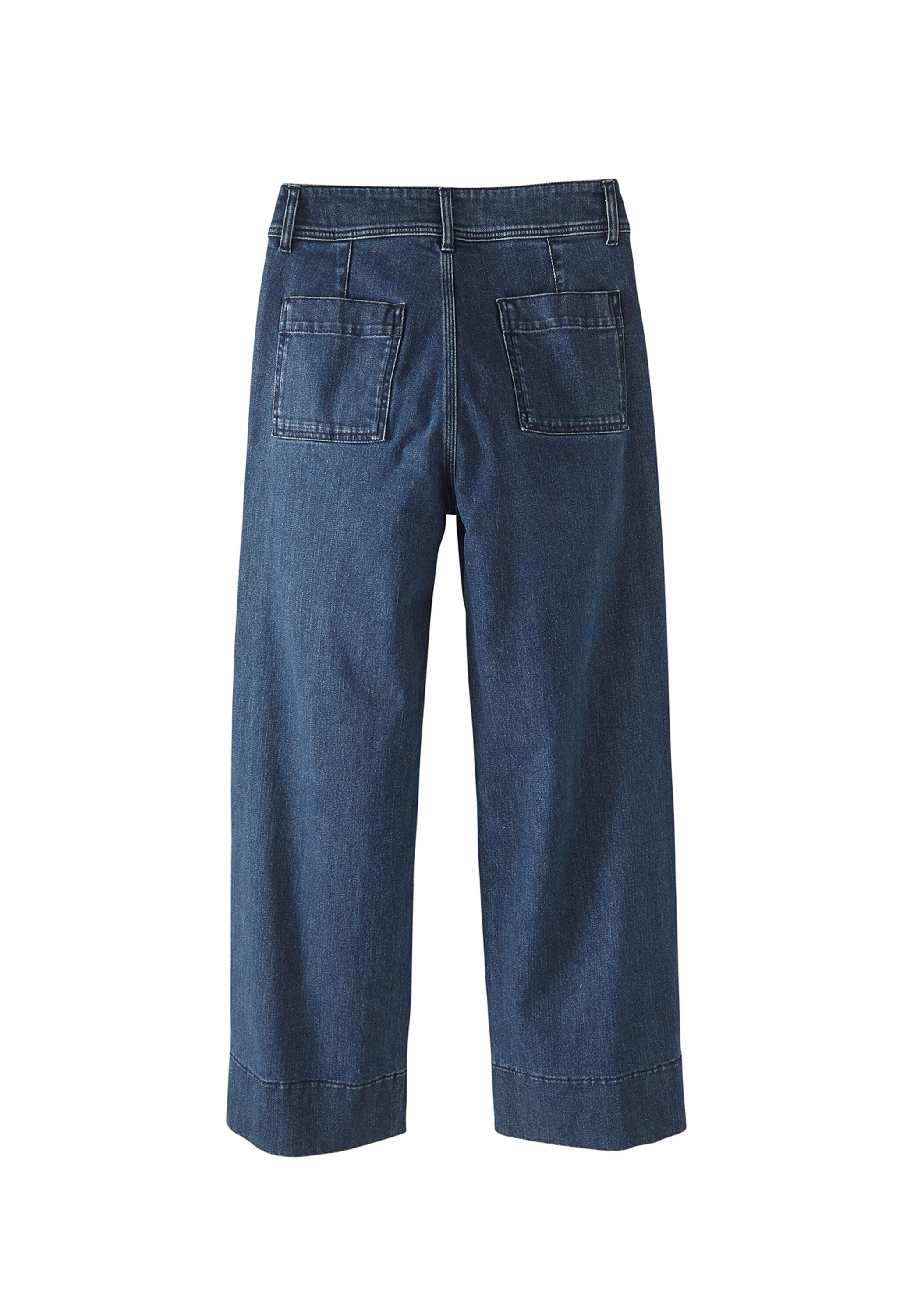 Cropped Jeans mit weitem Bein