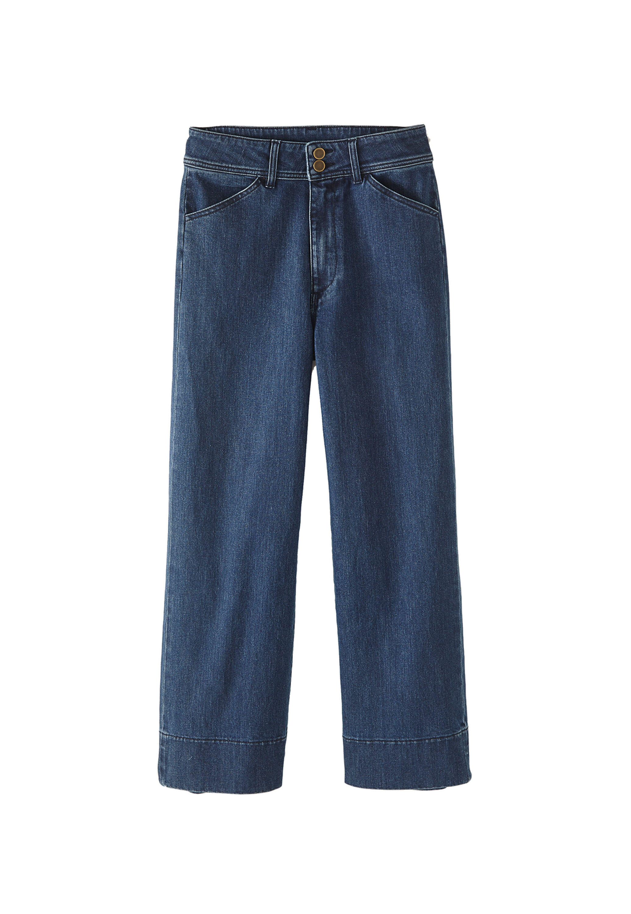 Cropped Jeans mit weitem Bein