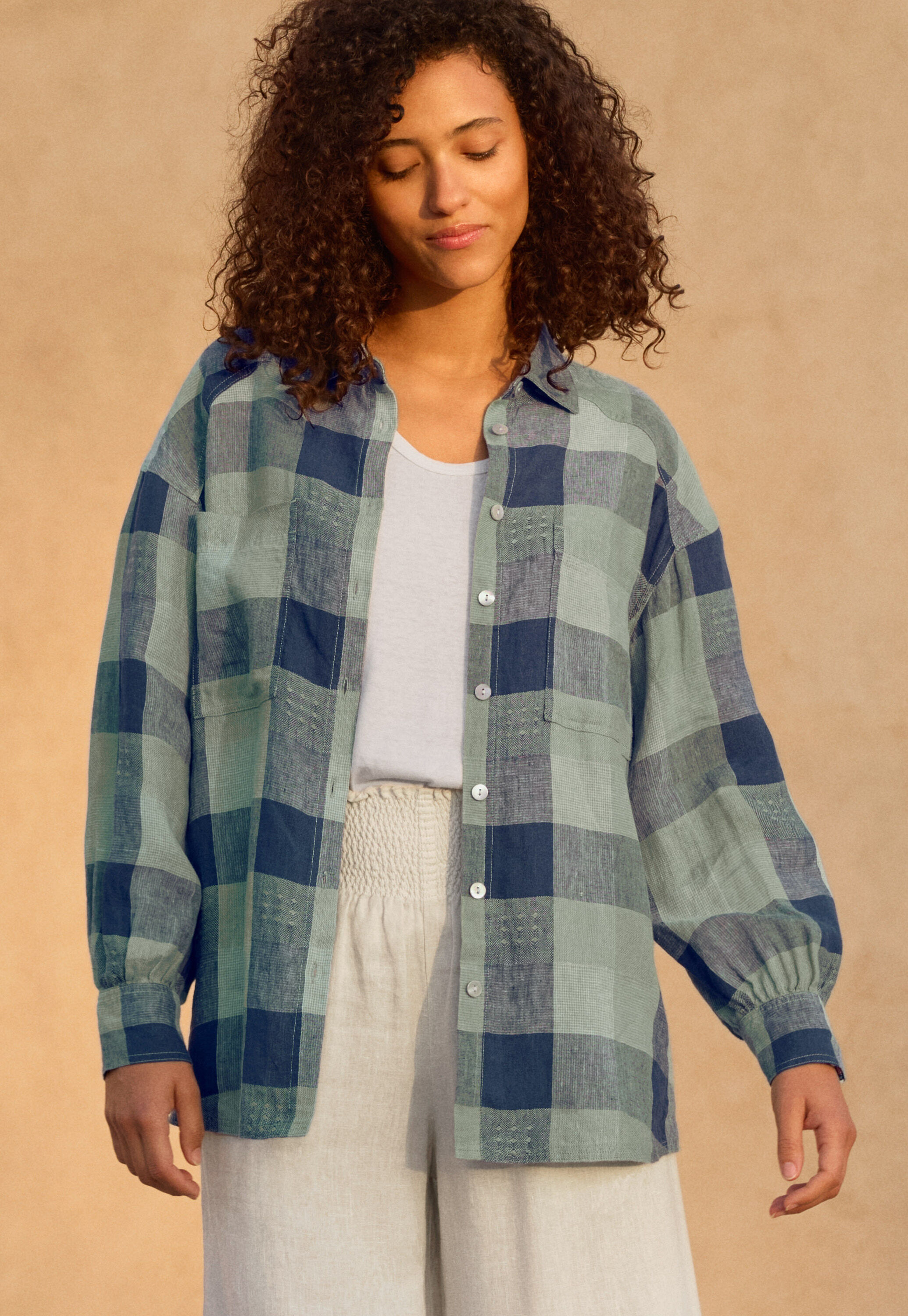 Oversize-Hemd mit Vichy-Karo