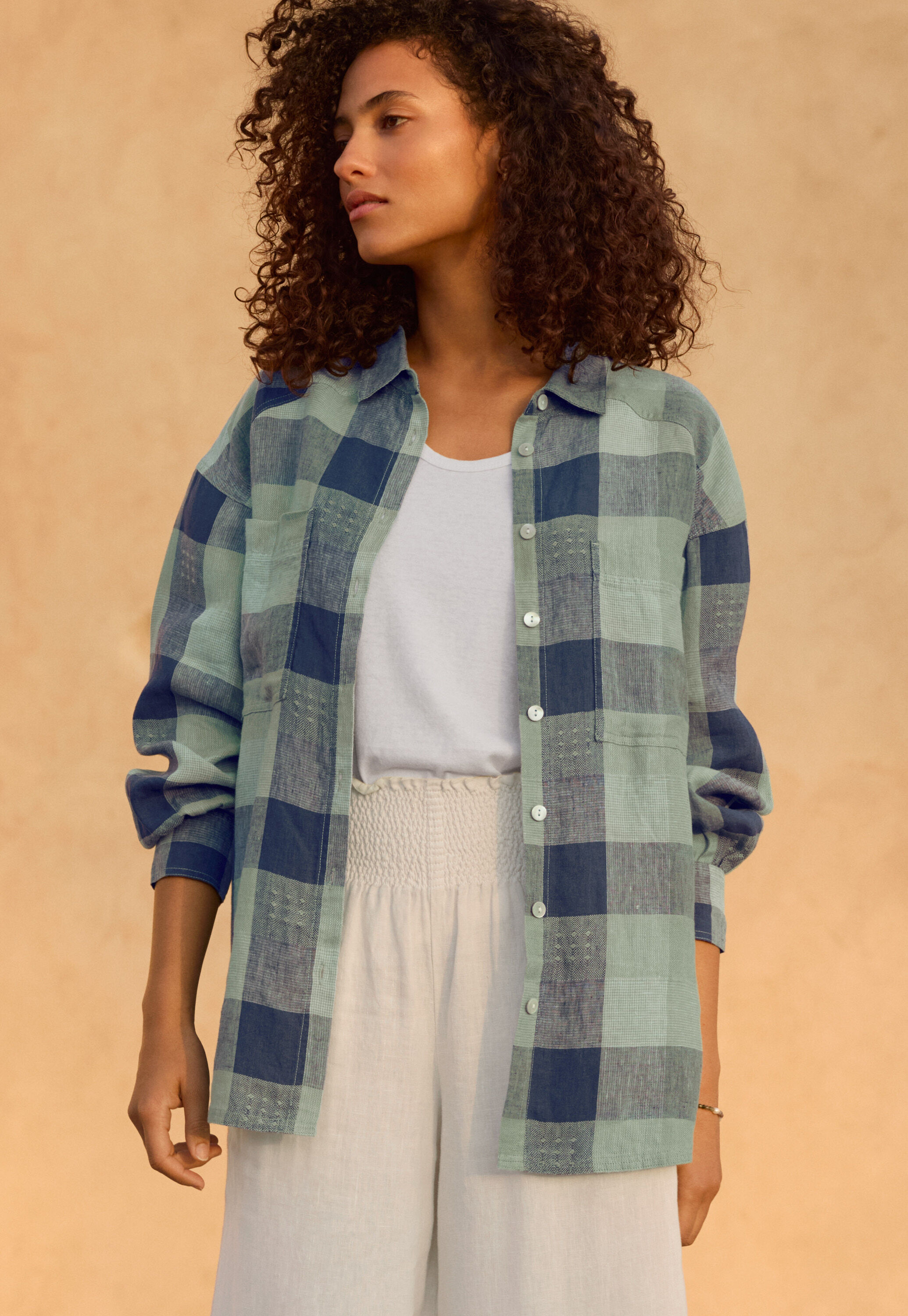 Oversize-Hemd mit Vichy-Karo