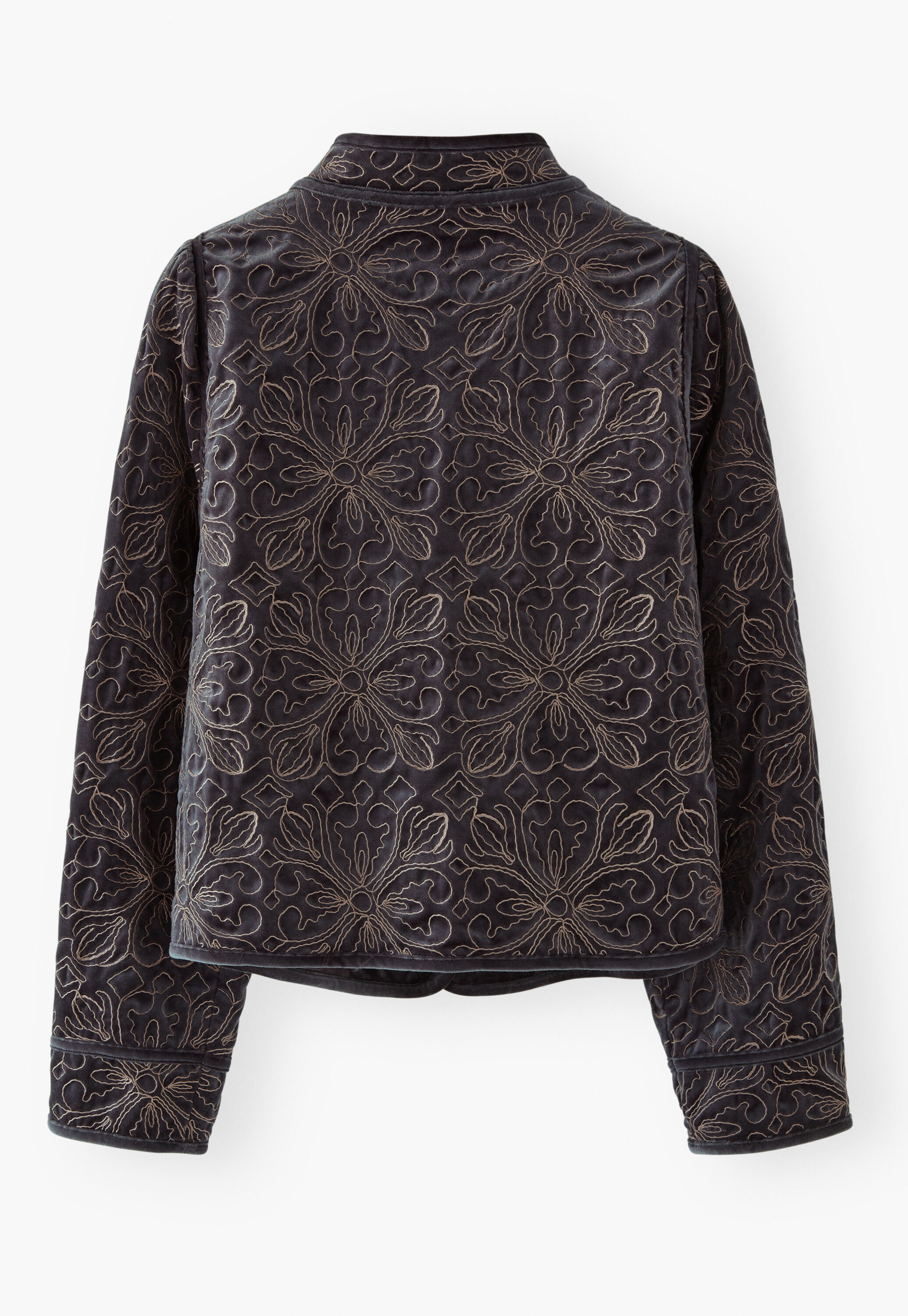 Bestickte Samtjacke, Kohlschwarz, large