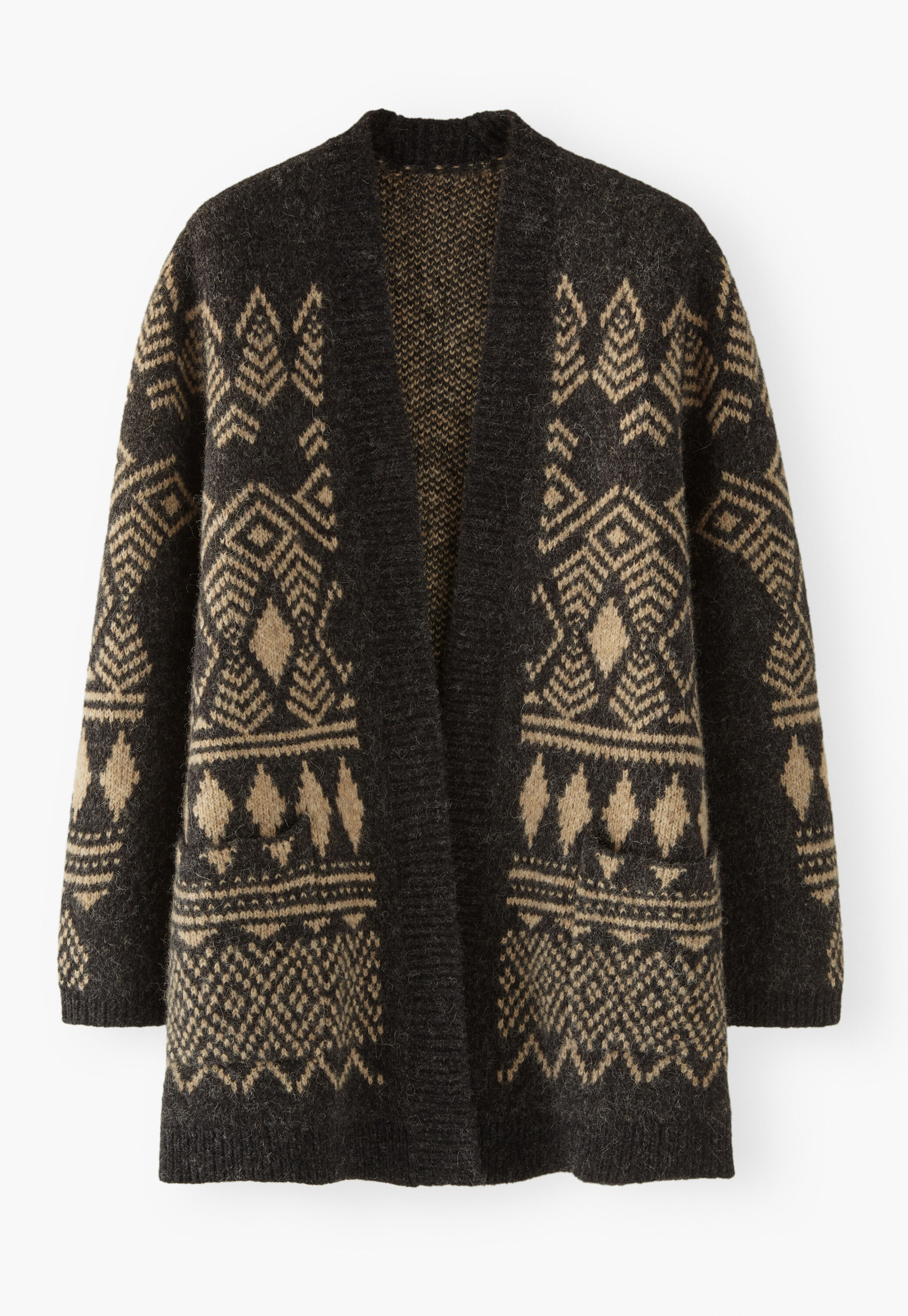 Langer Jacquard-Cardigan