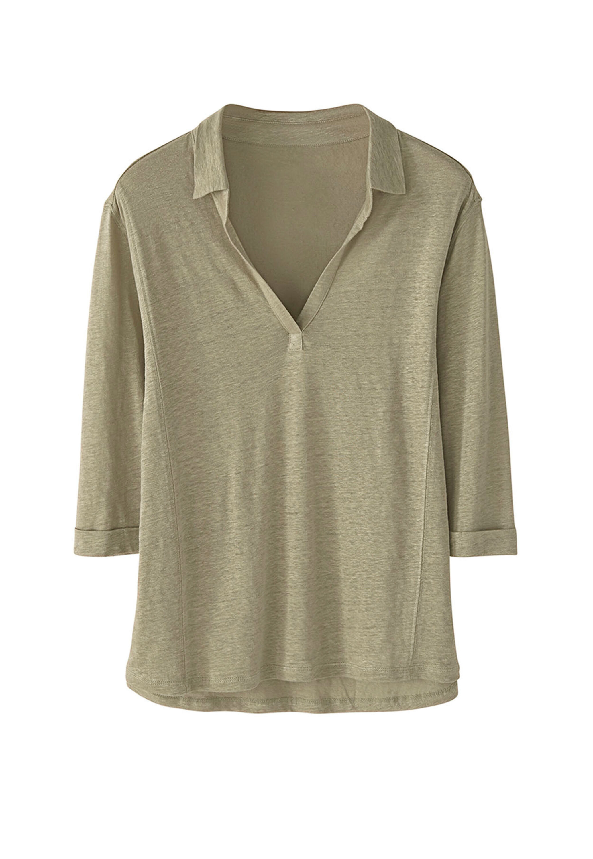 Polo-Shirt aus Leinen-Jersey
