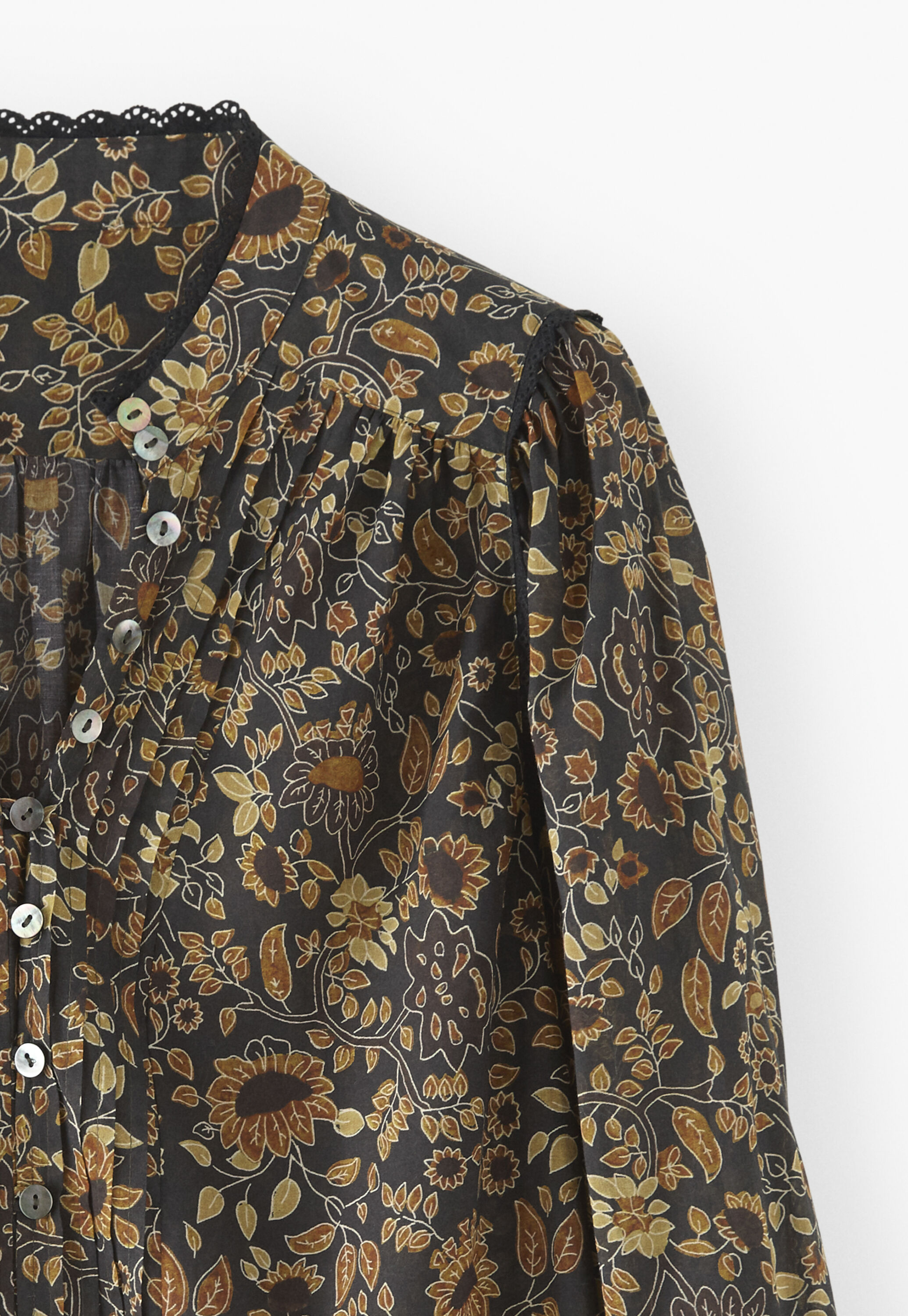 Bedruckte Bluse mit Faltendetail