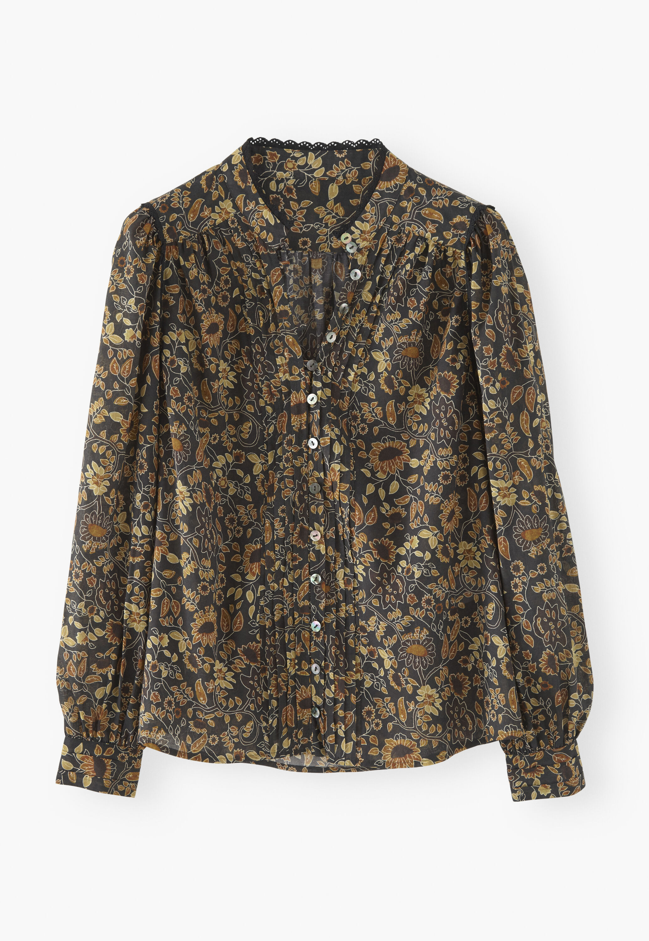 Bedruckte Bluse mit Faltendetail