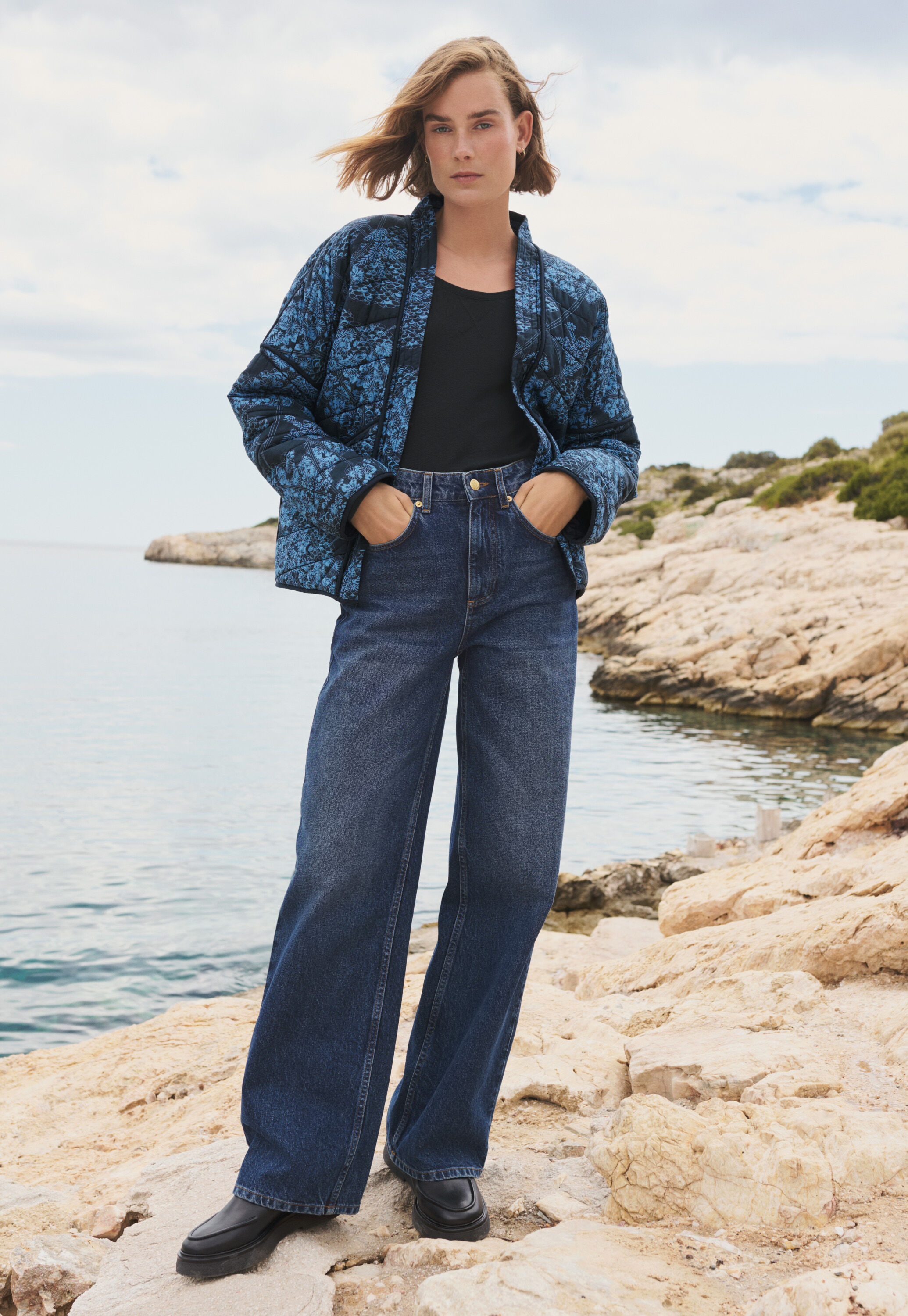 Gesteppte Jacke mit Print