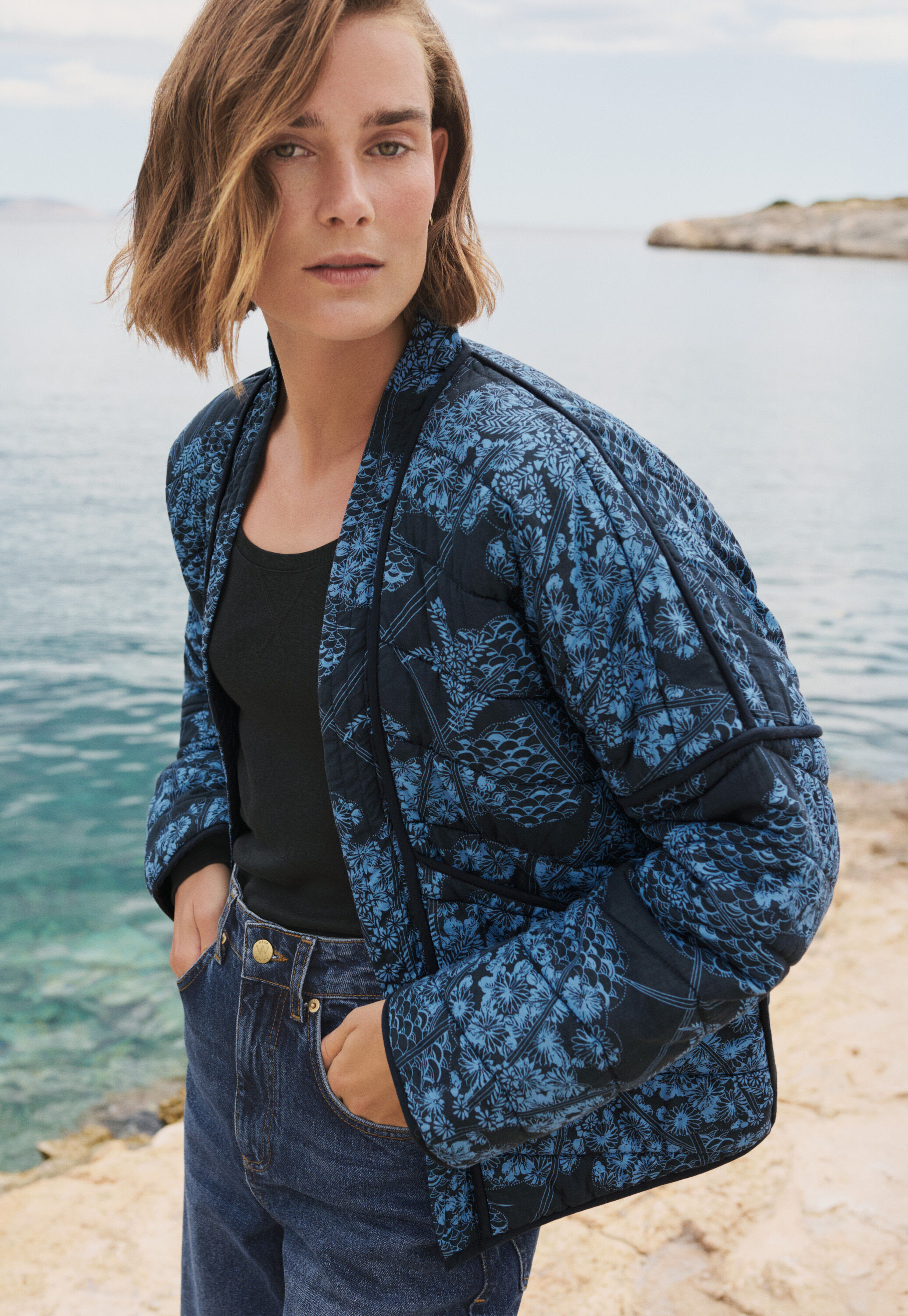 Gesteppte Jacke mit Print