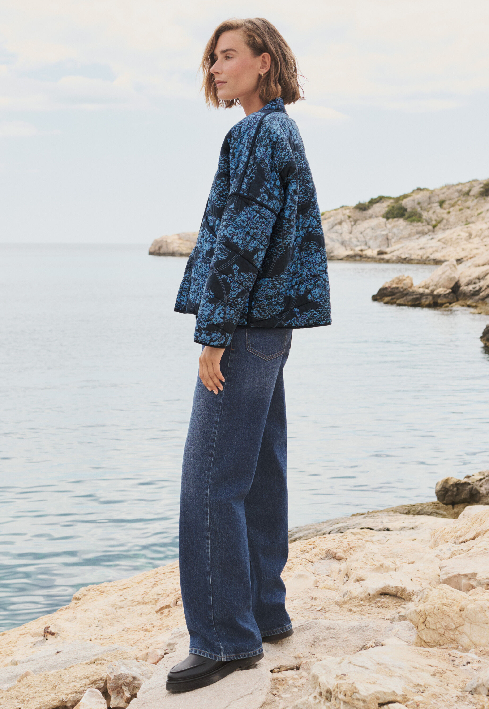 Gesteppte Jacke mit Print
