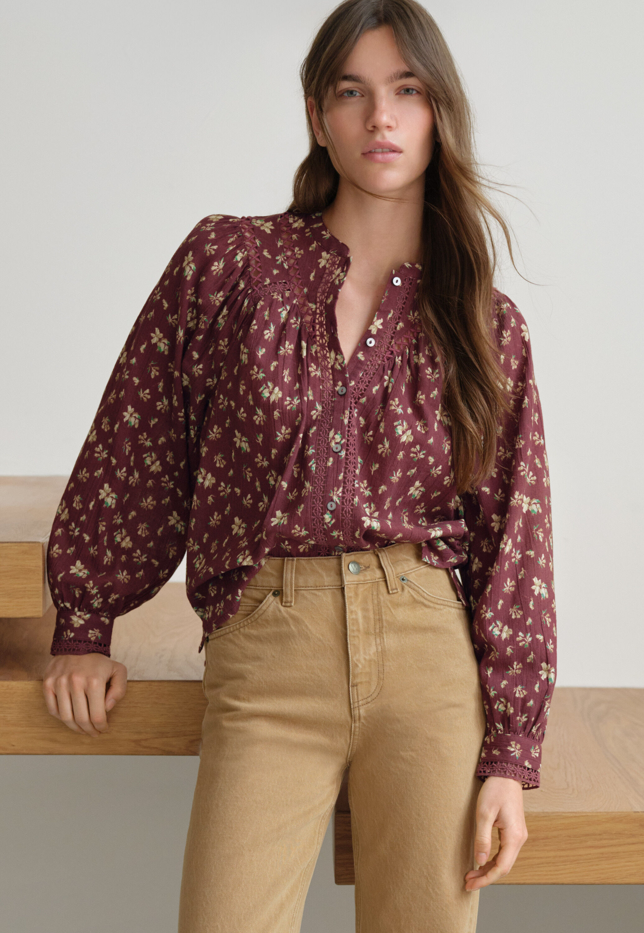 Bluse mit Biesen
