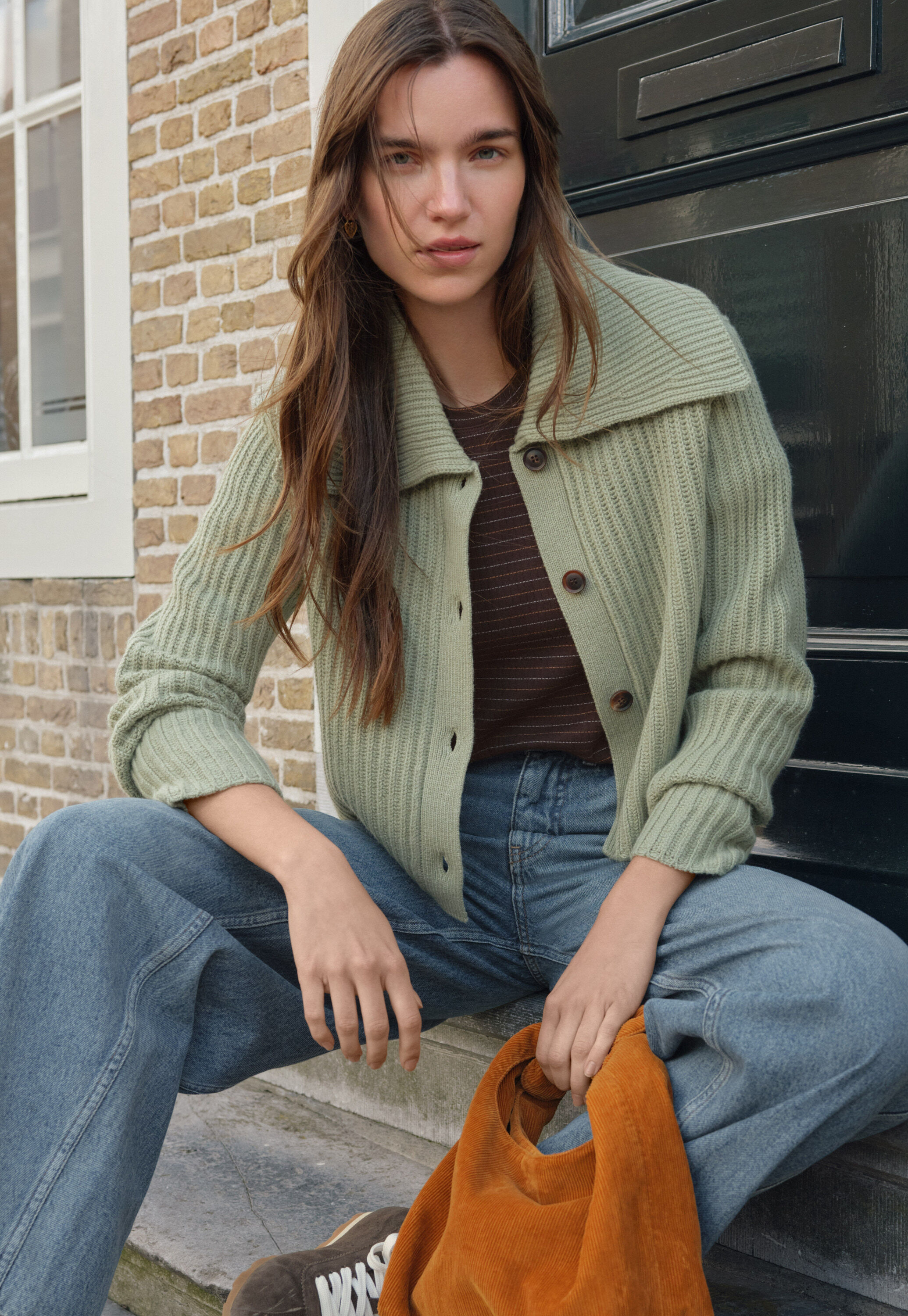 Cardigan mit Waffelmuster