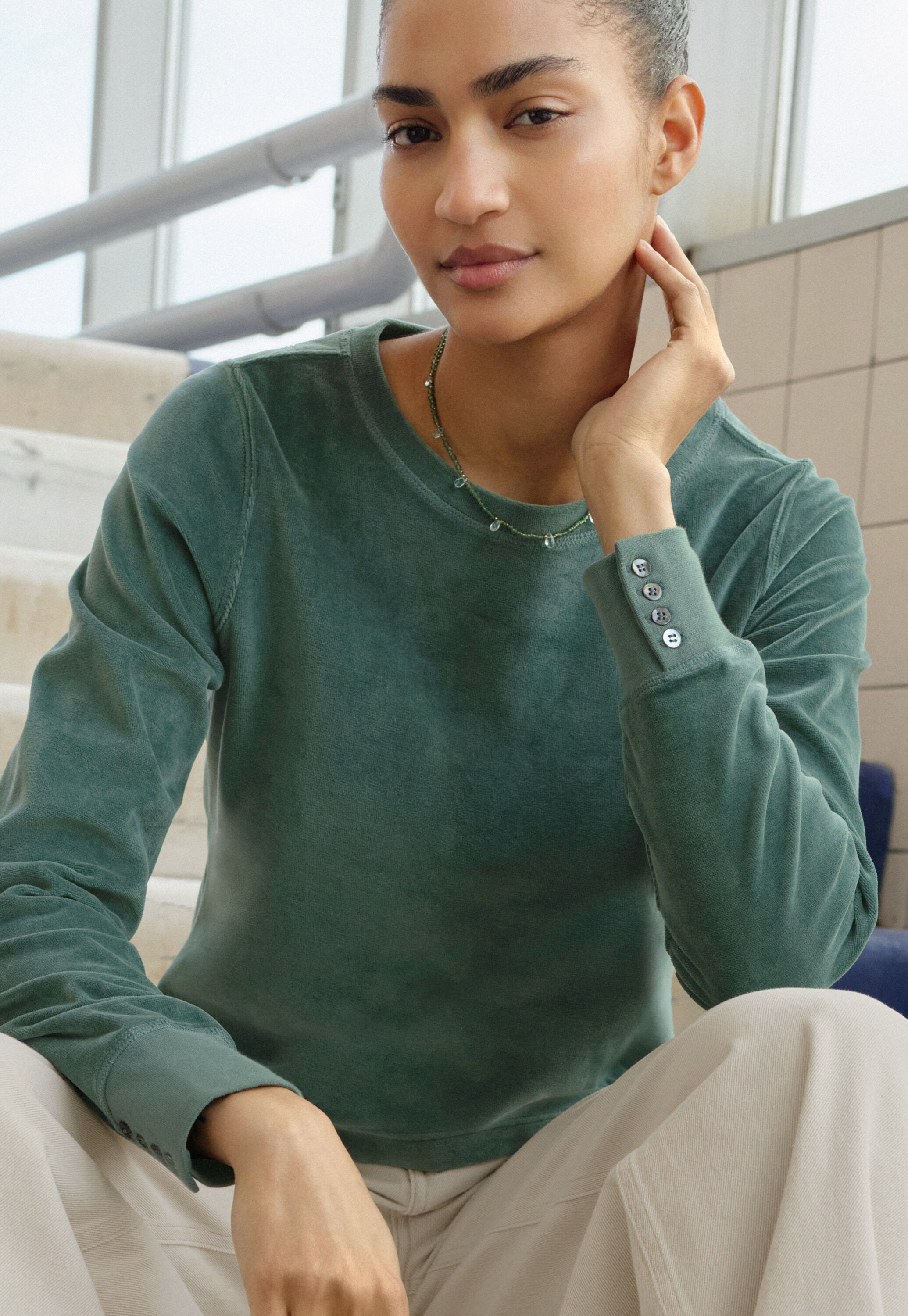 Cardigan mit Waffelmuster