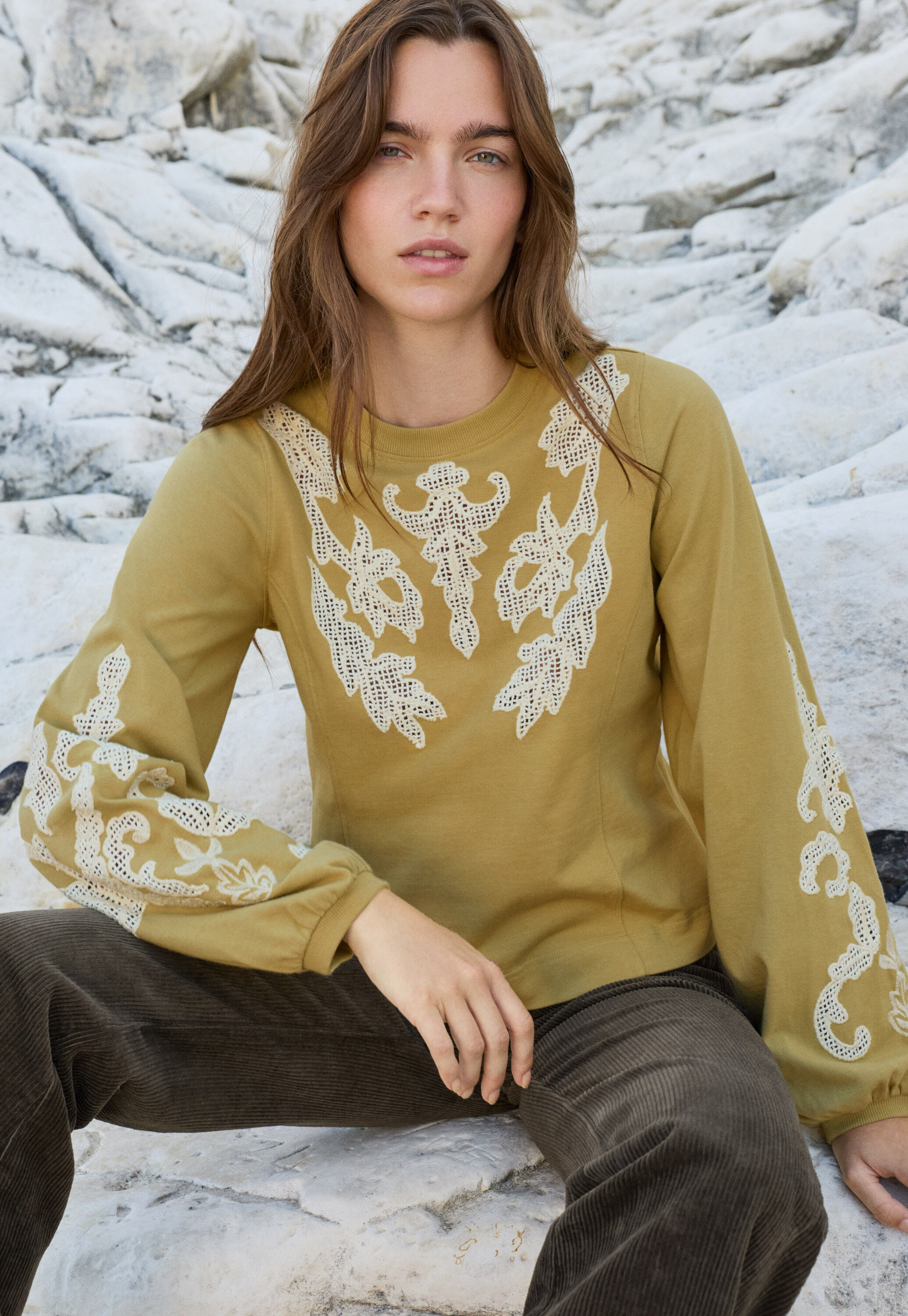Sweatshirt mit Spitze
