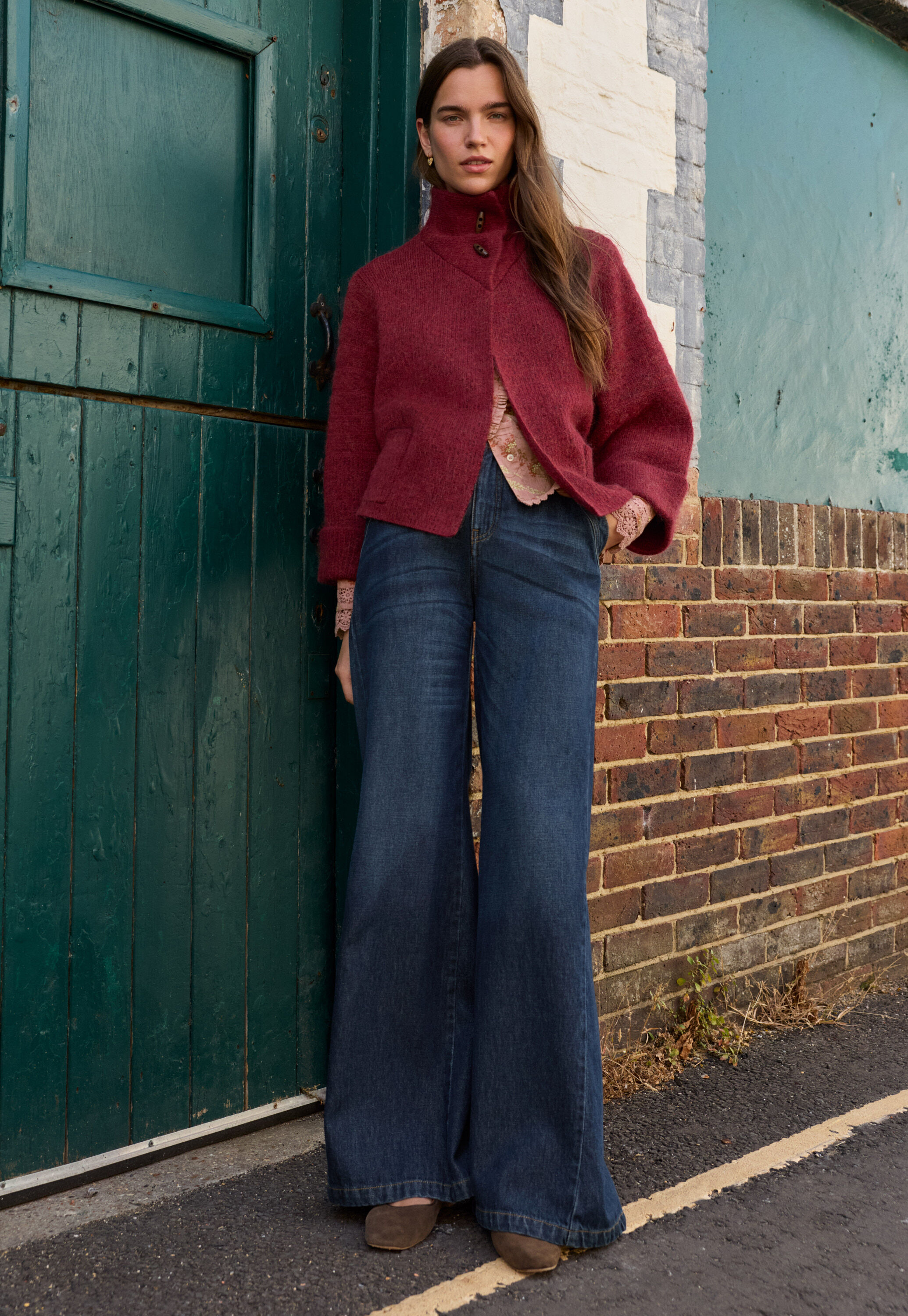 Strickjacke, Rubinrot, large
