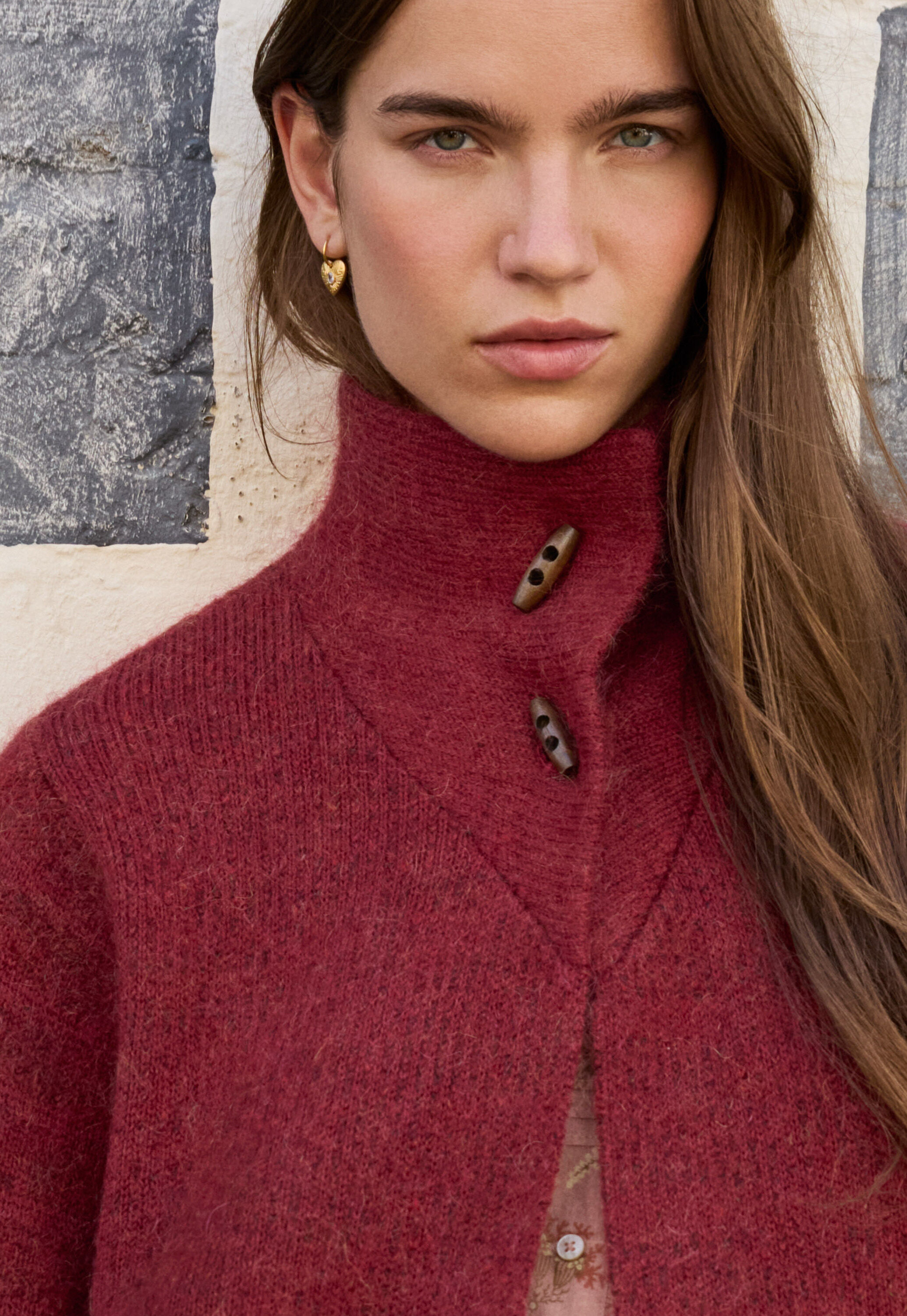 Strickjacke, Rubinrot, large