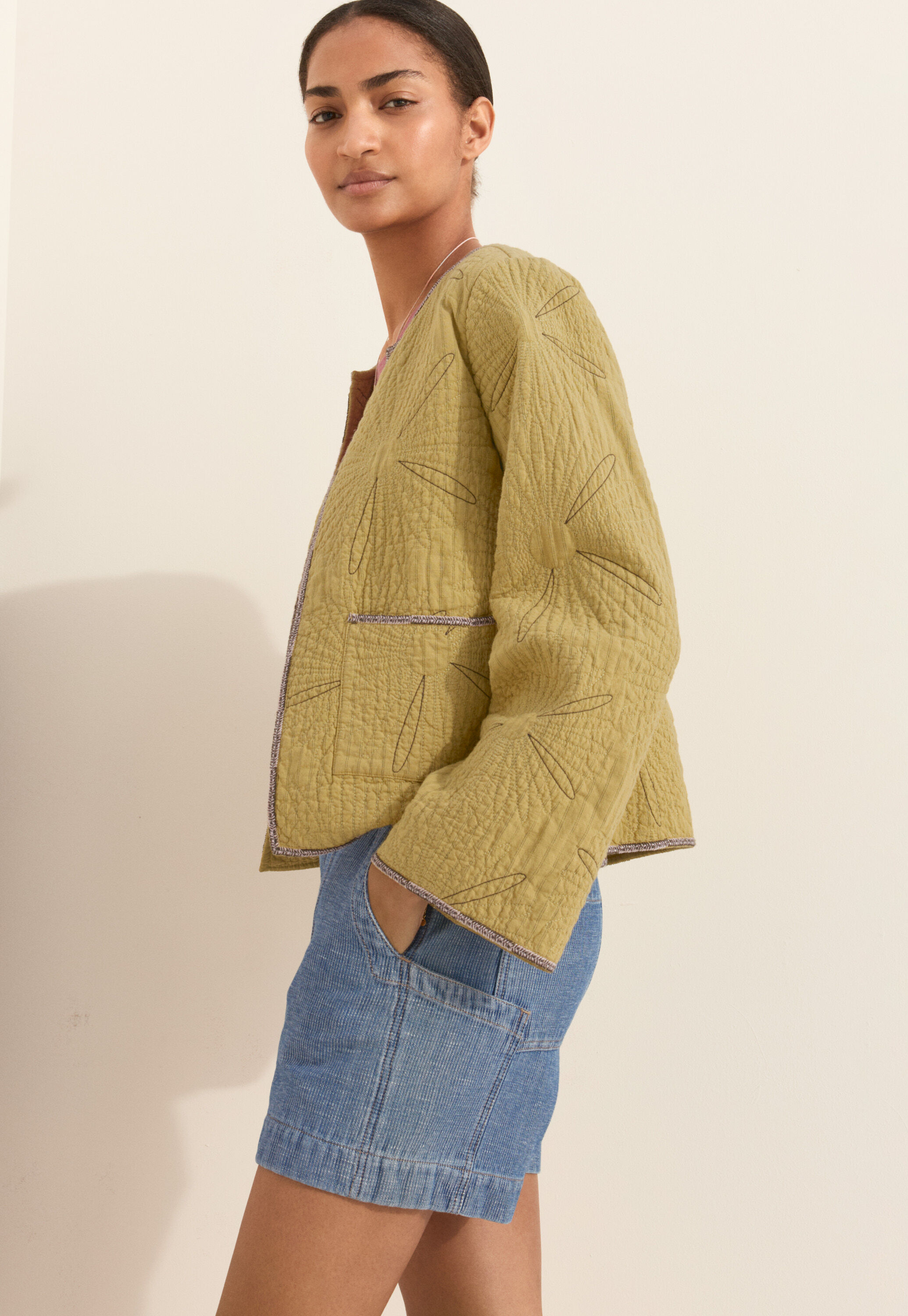 Steppjacke mit G&auml;nsebl&uuml;mchen