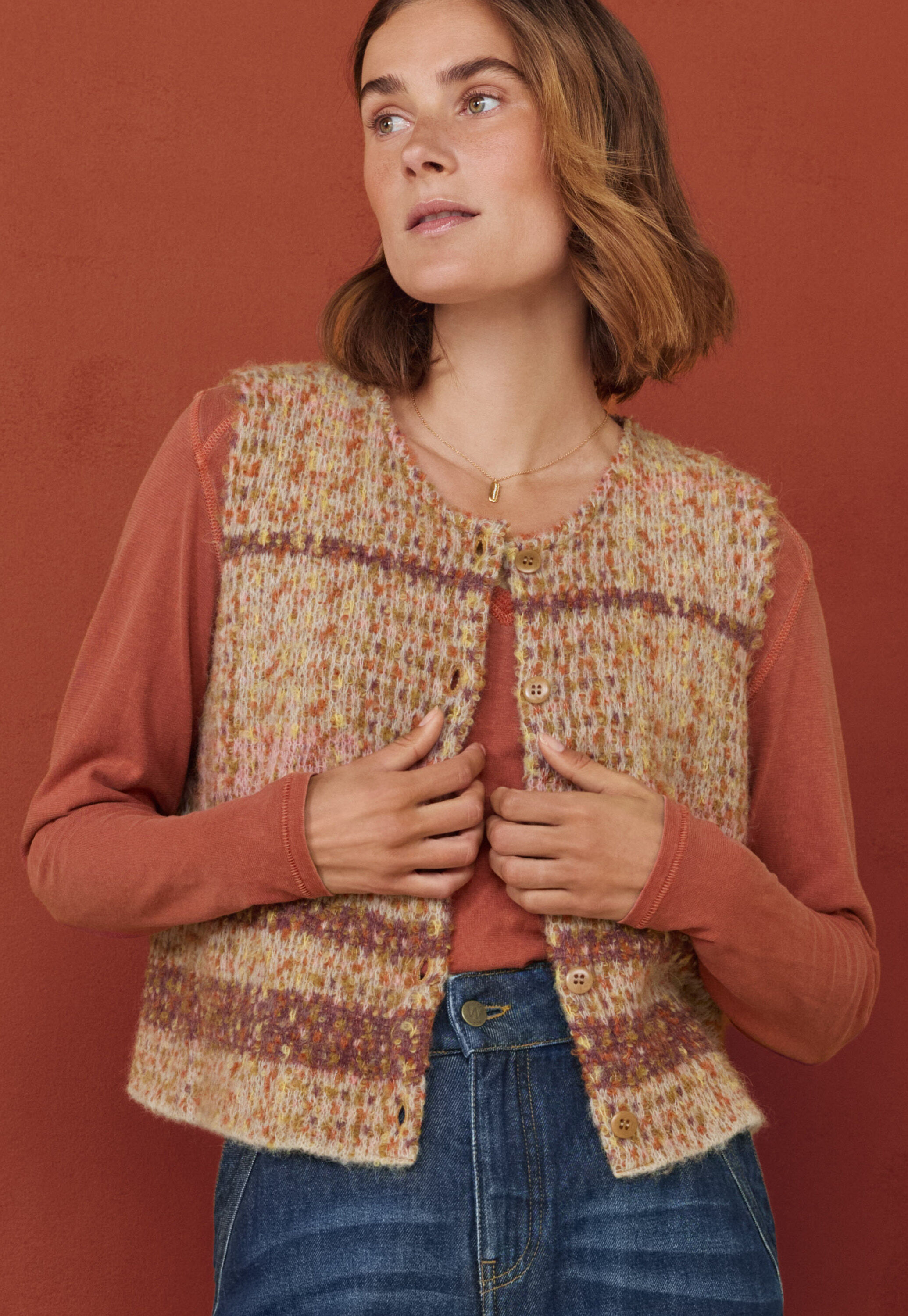 Cardigan mit Zopfmuster