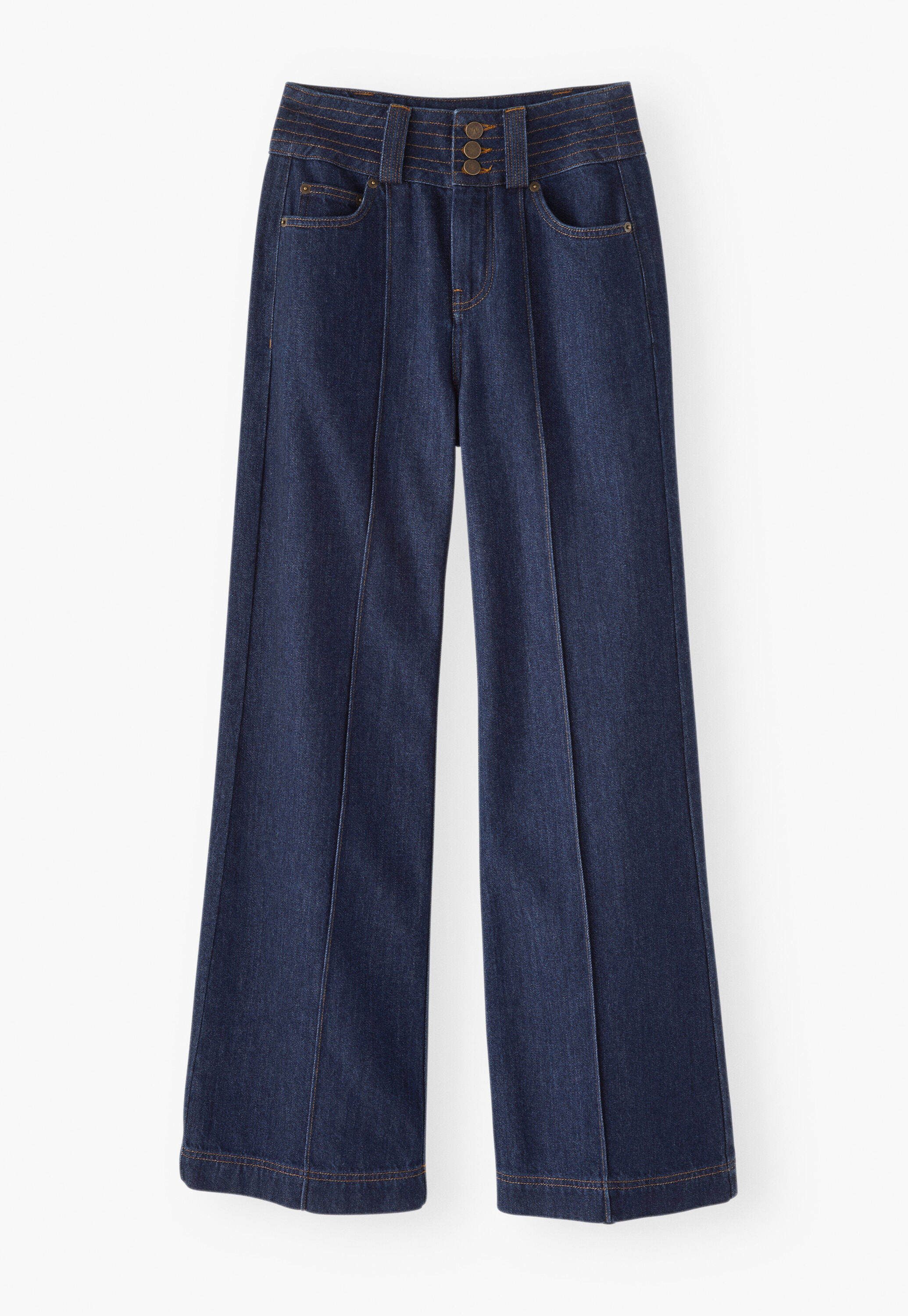K&uuml;rzer geschnittene Hose mit weitem Bein