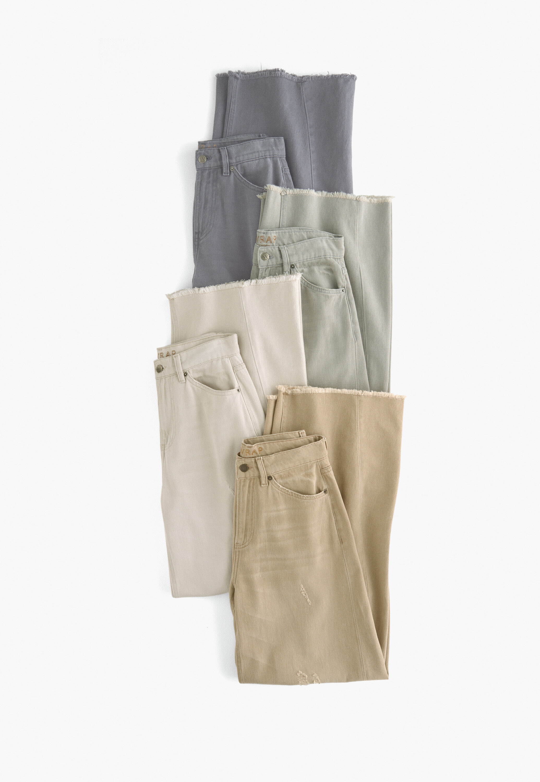 Mittelhoch taillierte Jeans mit weitem Bein
