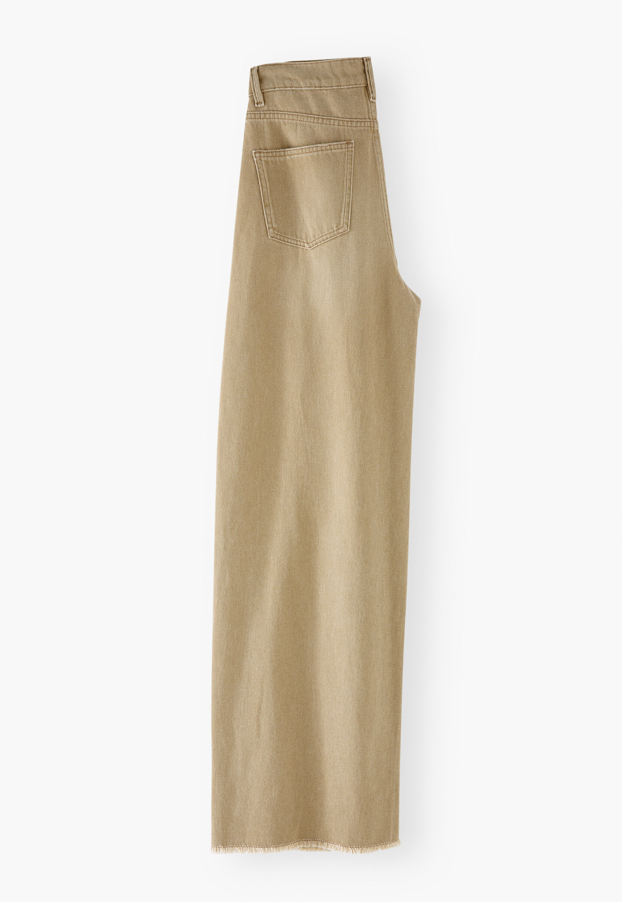 Mittelhoch taillierte Jeans mit weitem Bein, Gewaschenes Champignon-Beige, large