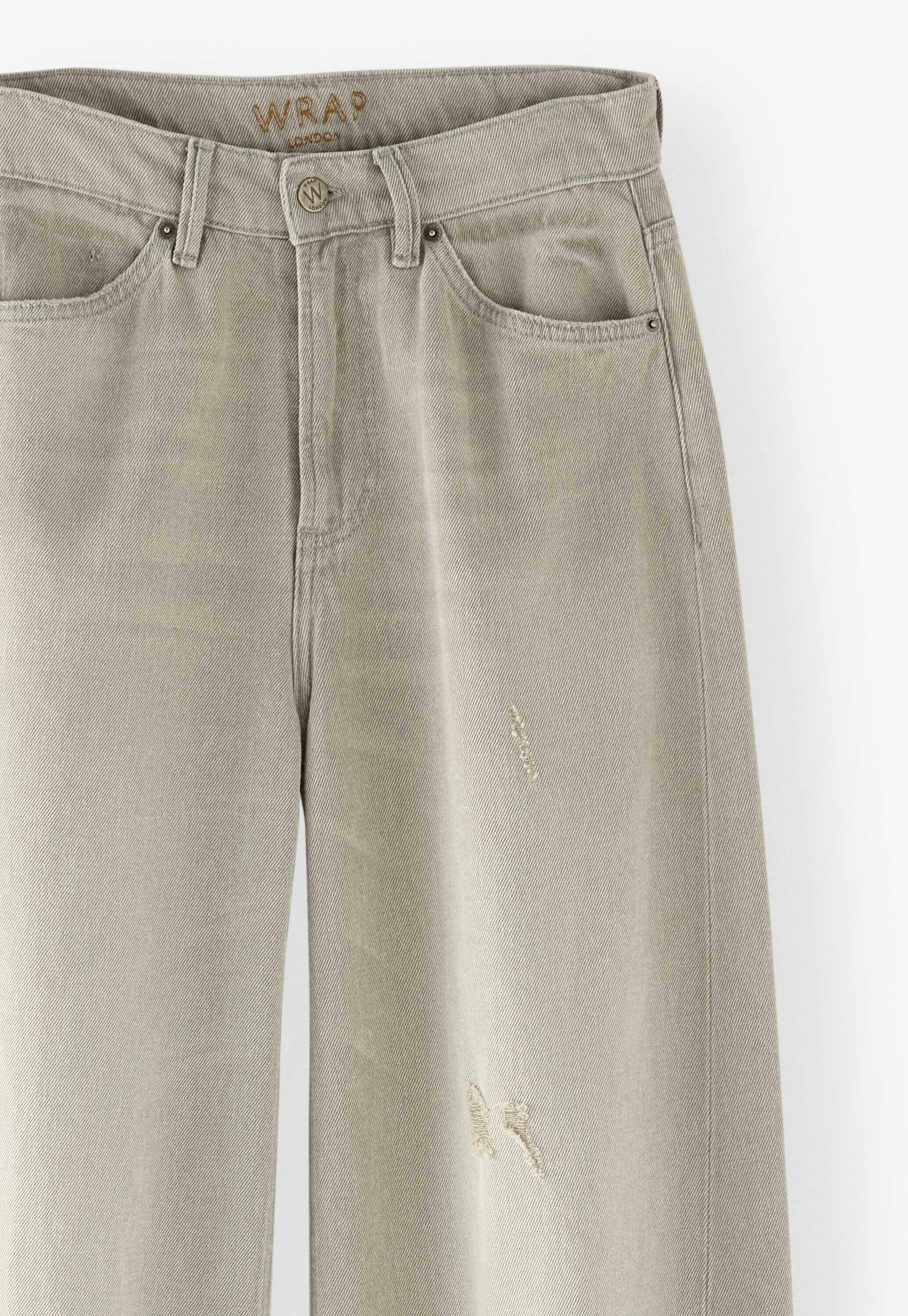 Mittelhoch taillierte Jeans mit weitem Bein